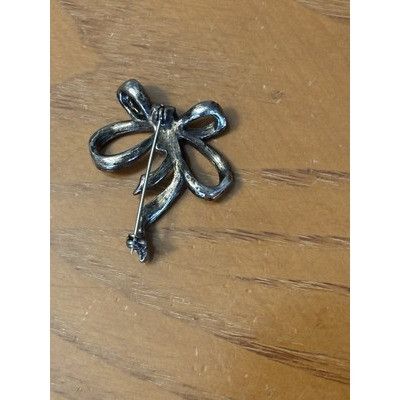 Other Vintage Bow Brooch Pin 1.5 In Antiqued Silver Marcasite Deta Size ONE SIZE - 3 Thumbnail