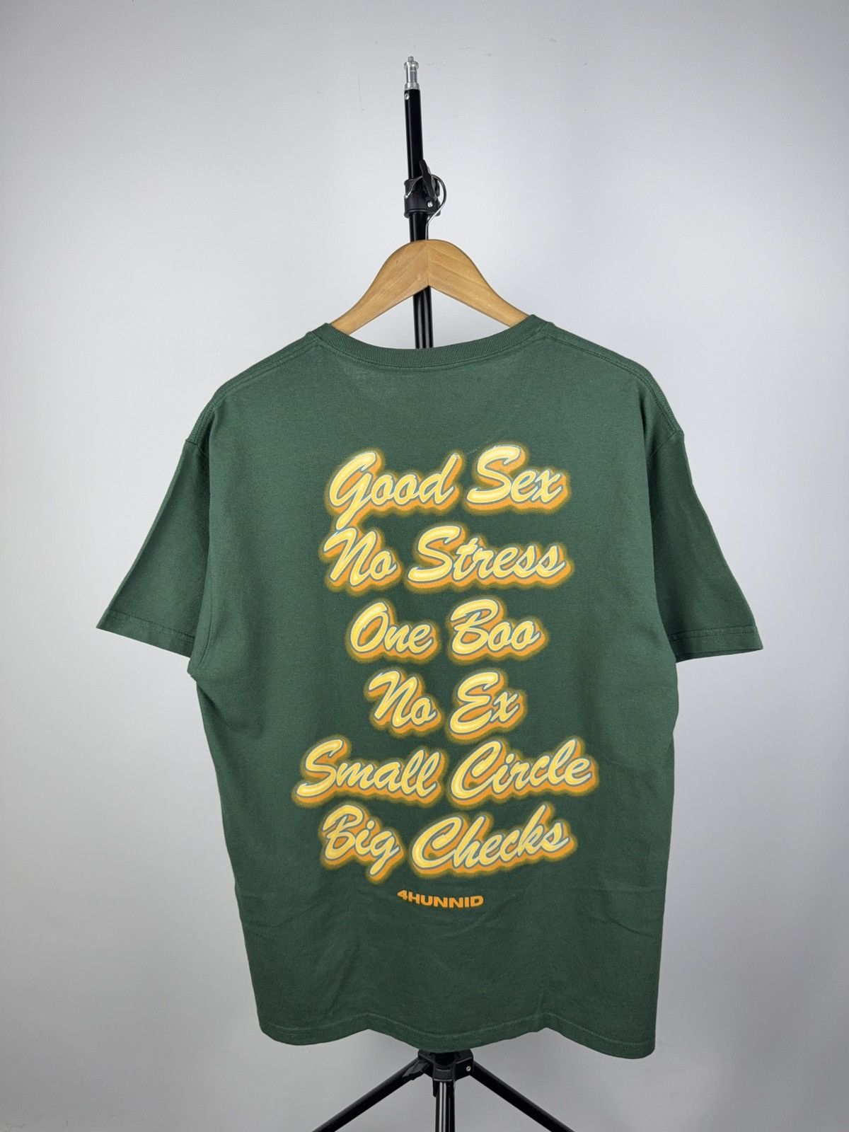 4HUNNID 4Hunnid Green Graphic T-Shirt “Good Sex No Stress” L Size US L / EU 52-54 / 3 - 1 Thumbnail