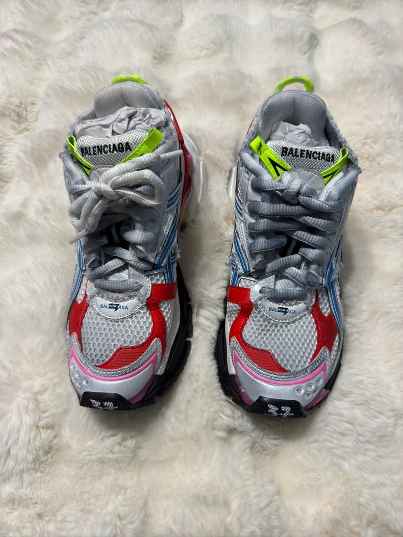 Balenciaga Balenciaga Red and Blue Runner Sneakers Size US 6.5 / IT 36.5 - 2 Thumbnail