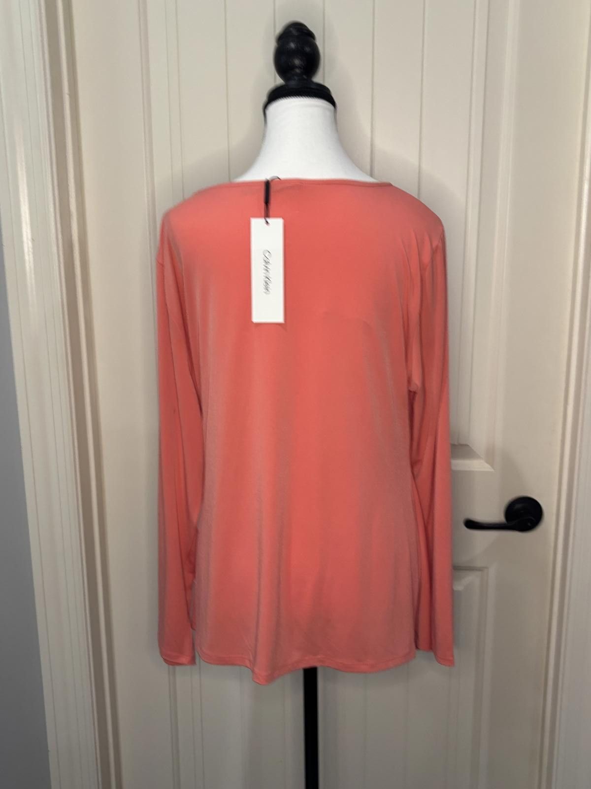 Calvin Klein 7. Calvin Klein NWT Size XL Coral Side Drape Front Size XL / US 12-14 / IT 48-50 - 3 Thumbnail