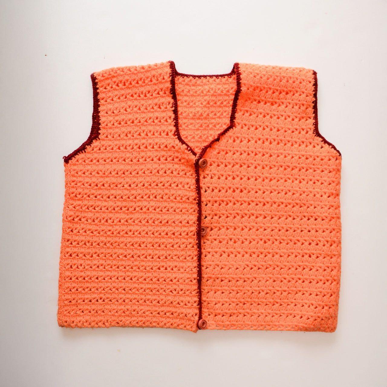 Other Handmade Showa Retro Acrylic Knit Vest – Japan Vintage Size US XXS / EU 40 - 2 Thumbnail