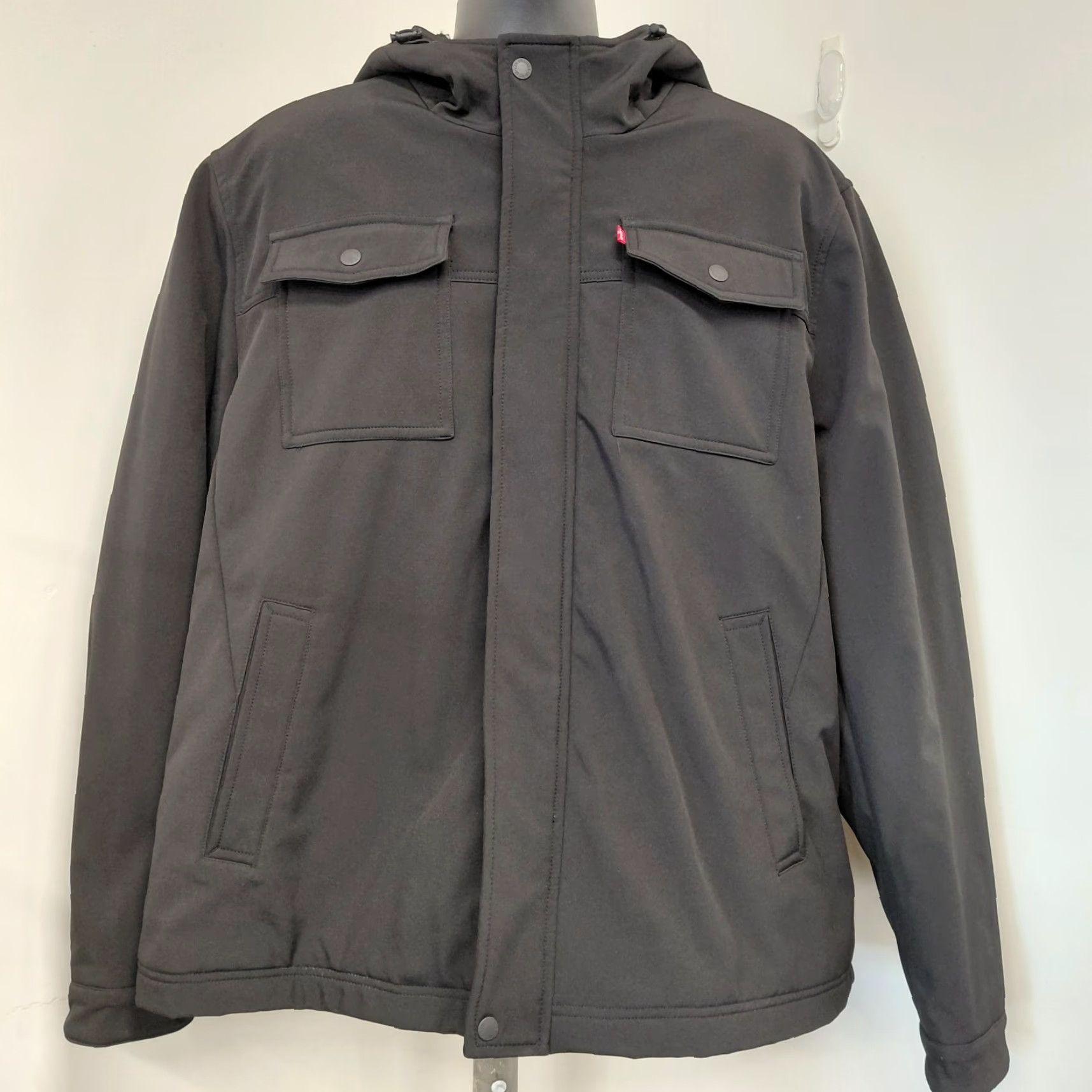 Levi's Levi's Jacket Mens XXL Black Hooded Sherpa Lined Trucker Full Zip Snap Softshell Size US XXL / EU 58 / 5 - 2 Thumbnail