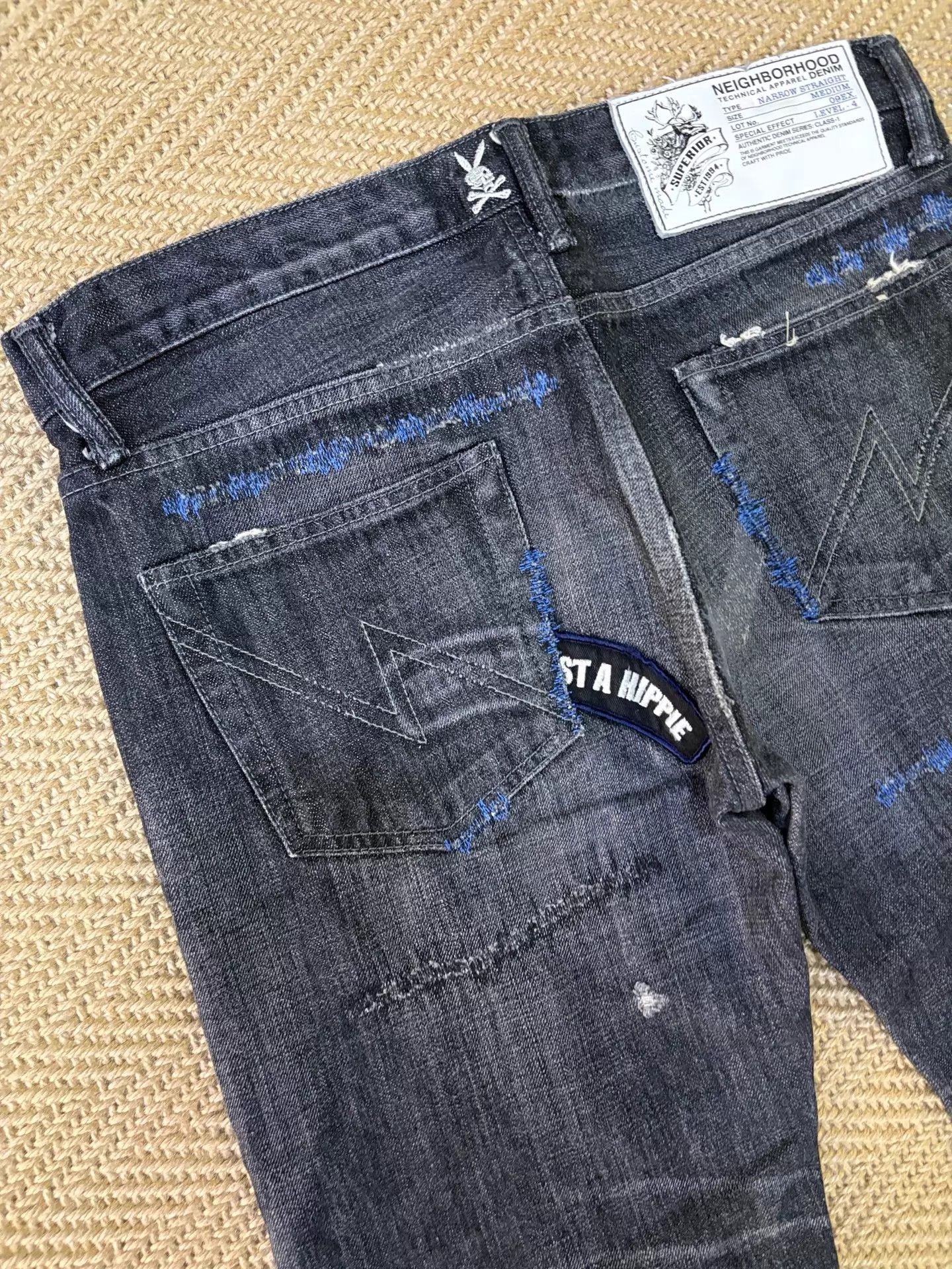 Neighborhood NBHD 09 Narrow M Black Anchor Washed Cut Jeans Near New Size US 32 / EU 48 - 5 Thumbnail