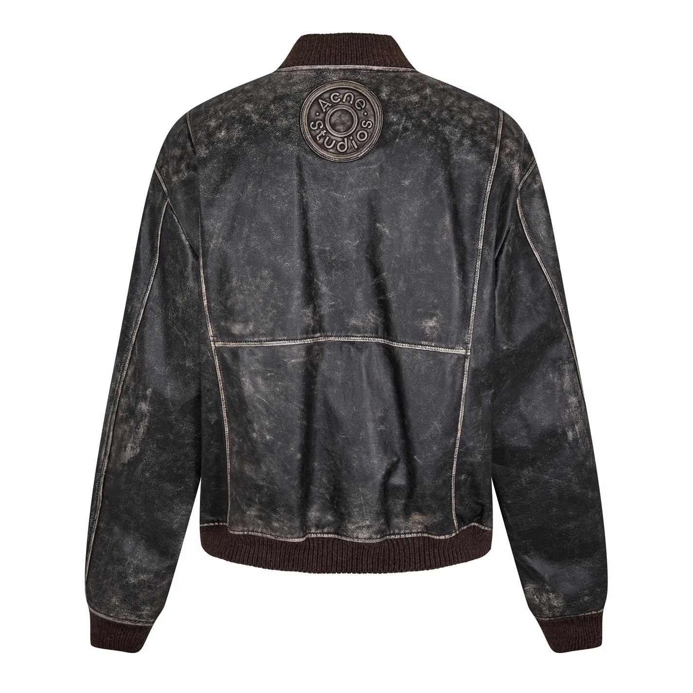 Acne Studios o1g2r1mq0825 Leather Bomber Jacket in Black Size US L / EU 52-54 / 3 - 2 Thumbnail