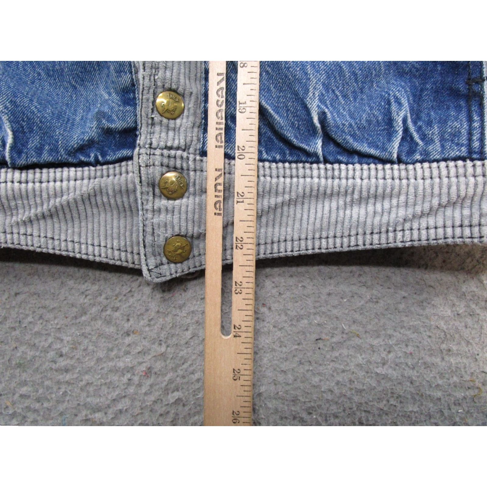Denime VINTAGE Fury Vest Women's M Blue Denim Corduroy Snap Up 90s Western Casual Size M / US 6-8 / IT 42-44 - 7 Thumbnail
