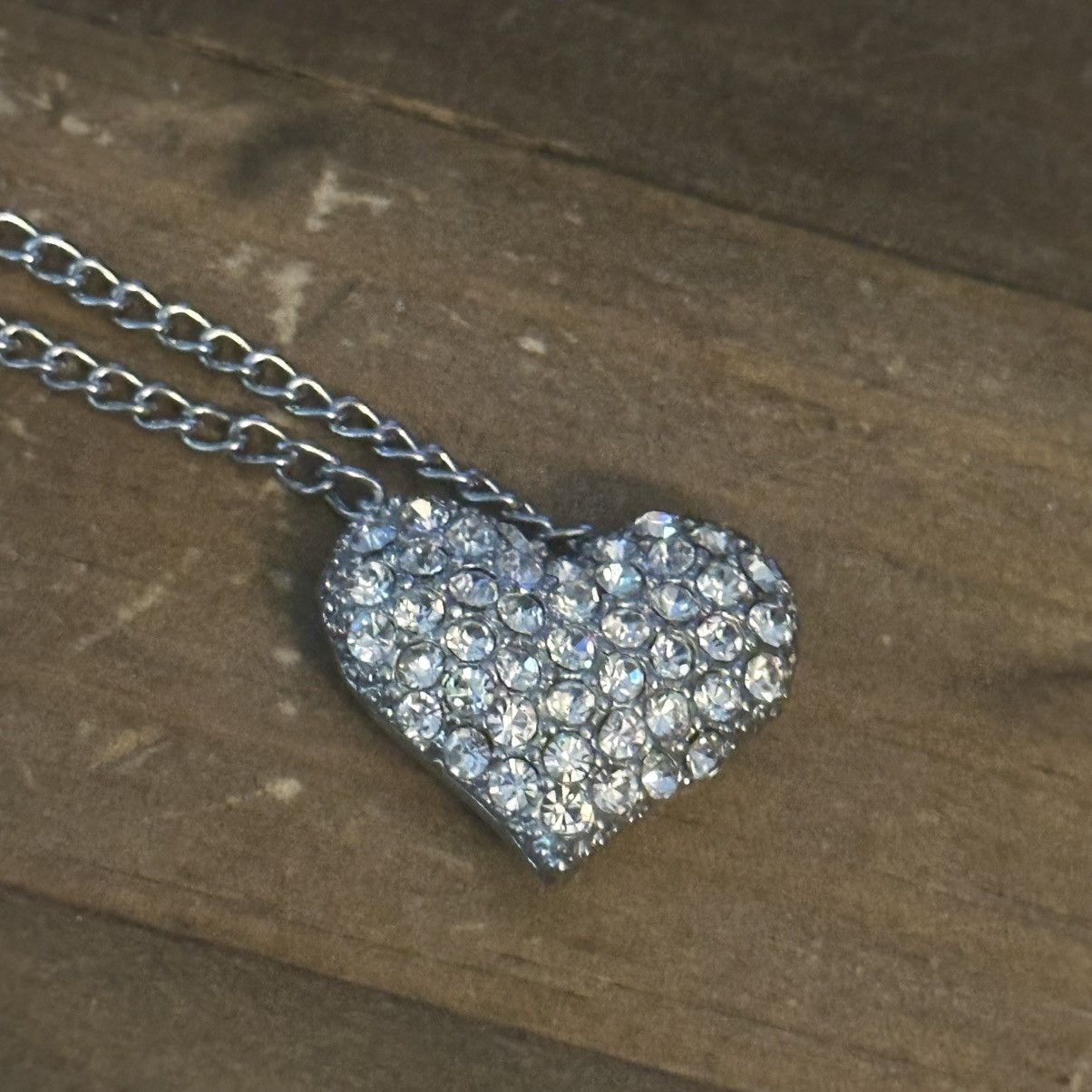 Other Silver tone paved rhinestone heart pendant necklace Size ONE SIZE - 3 Thumbnail
