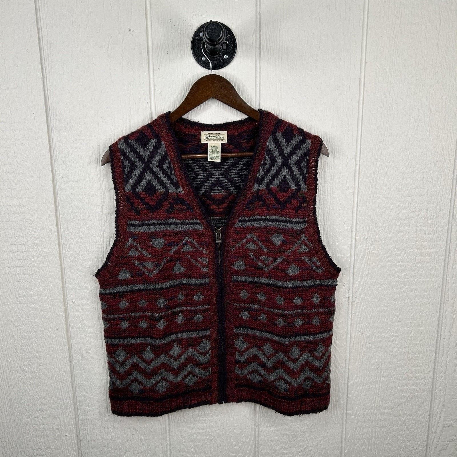 & Other Stories Vintage St. John’s Bay Aztec Style Zip-Up Sweater Vest Large Size L / US 10 / IT 46 - 1 Thumbnail
