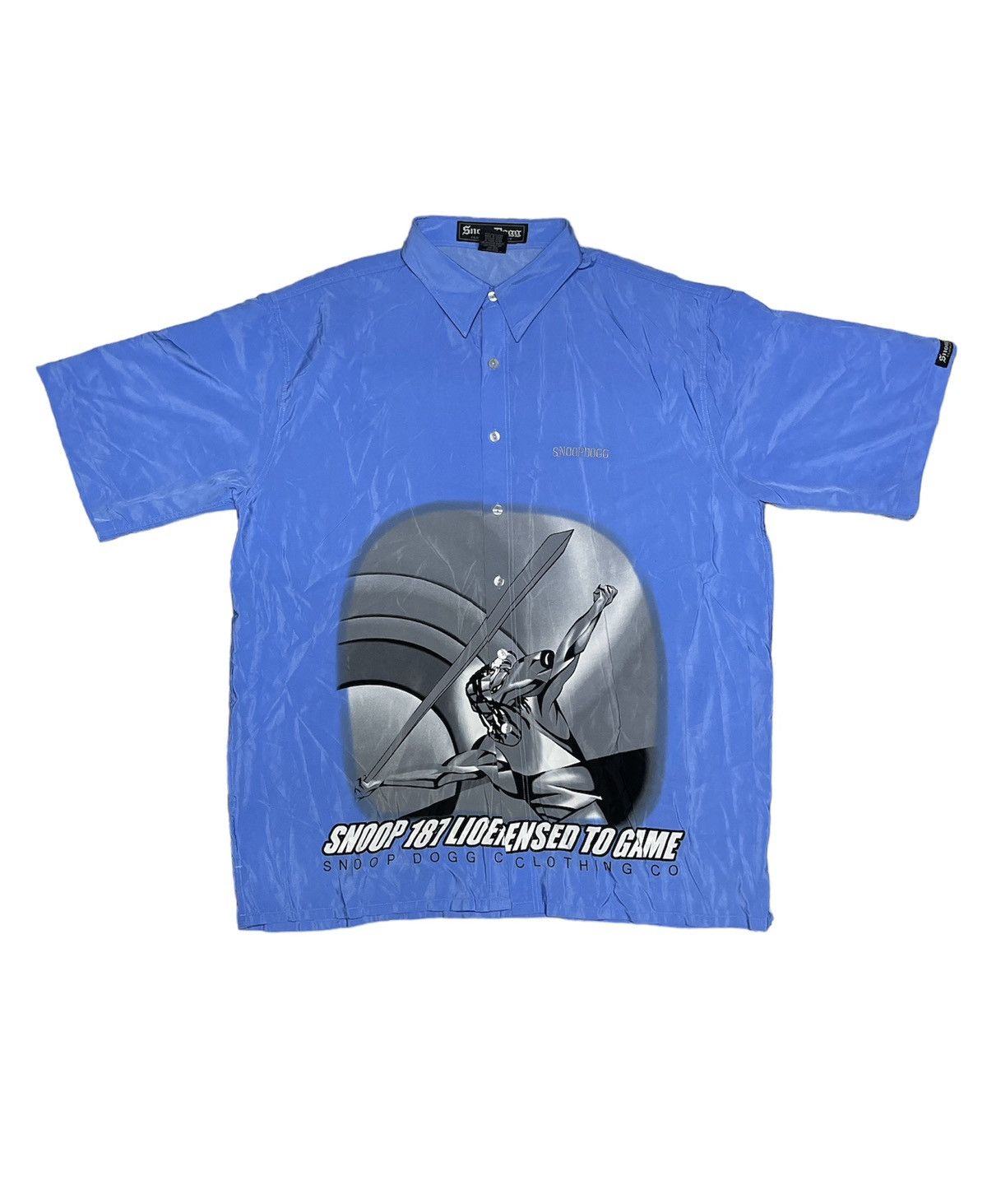 image of Snoop Dogg x Vintage Snoop Dog Clothing Company Shirts in Blue, Men's (Size 2XL)