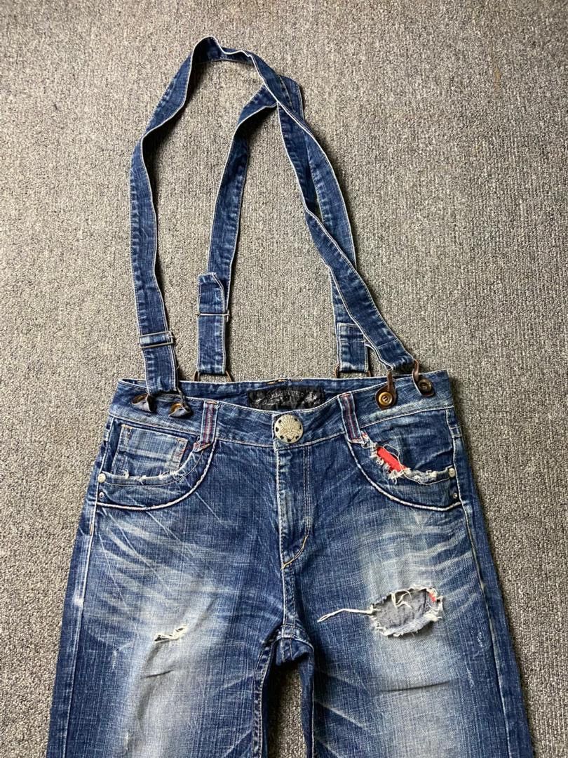 Japanese Brand Vintage Red Pepper Distressed Ripped Jeans Overalls (184) Size US 35 - 19 Thumbnail