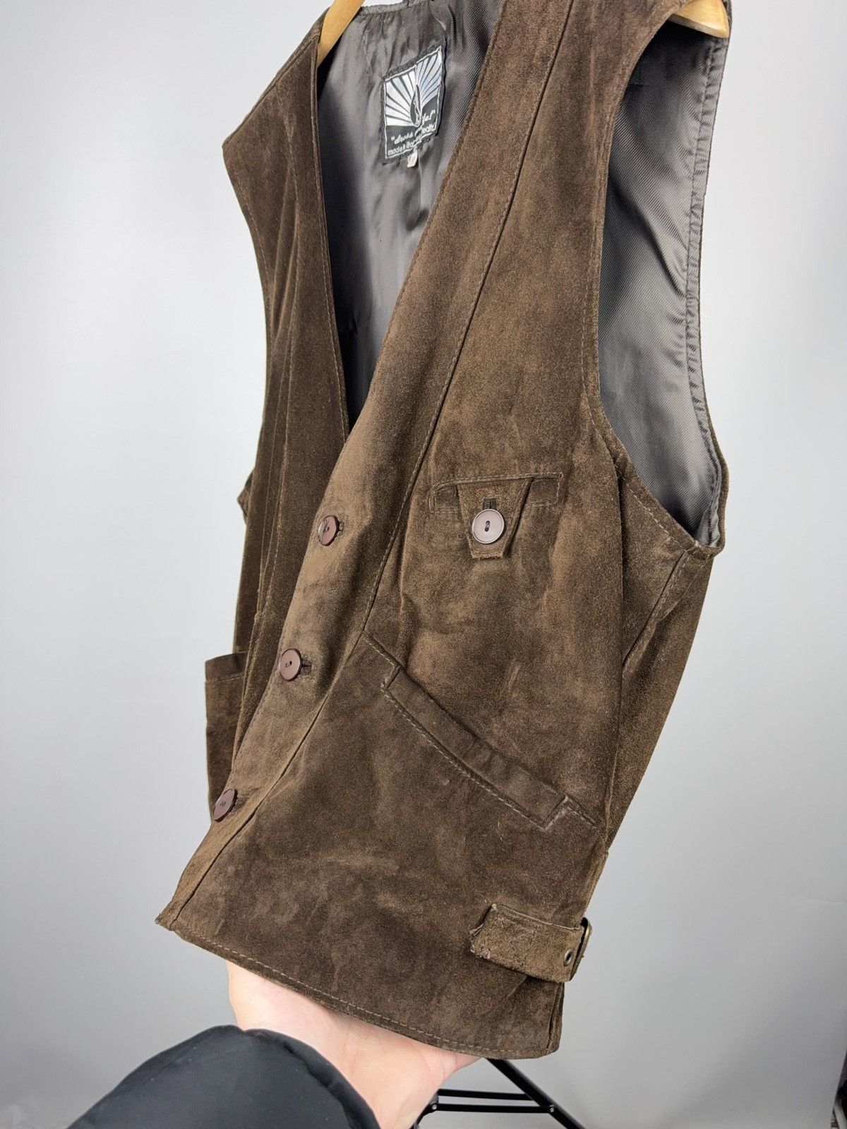 Leather Vintage 90s Cowboy Western USA Retro Suede Leather Vest Size US M / EU 48-50 / 2 - 6 Thumbnail