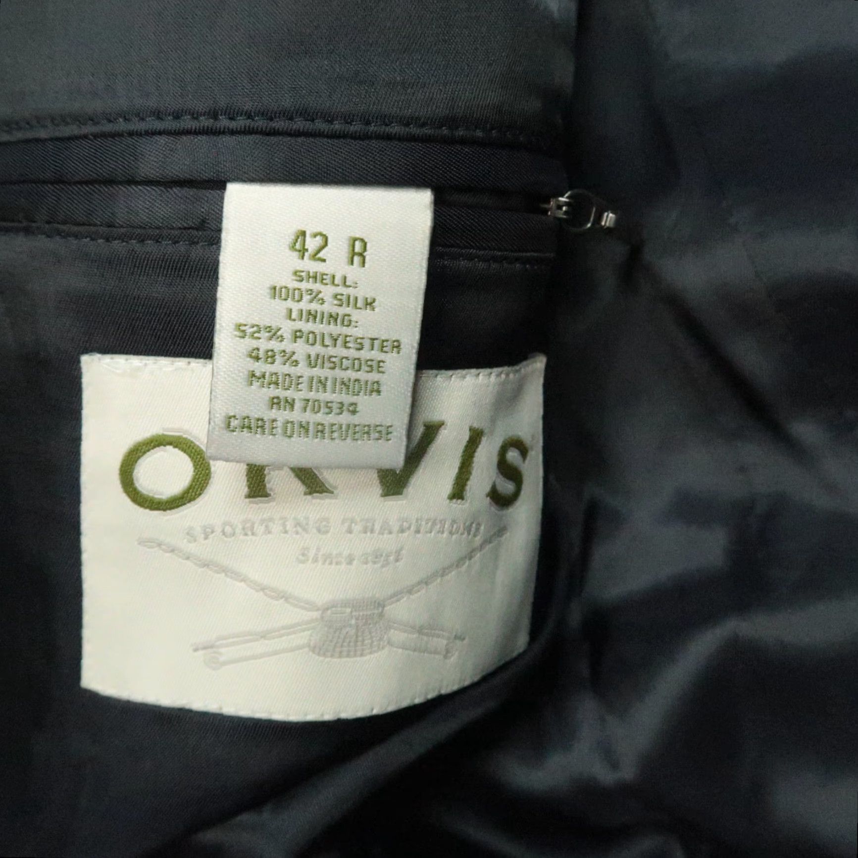 Orvis Orvis Blazer 42 Regular Blue Silk Solid Sport Coat Mens Size US XL / EU 56 / 4 - 6 Thumbnail