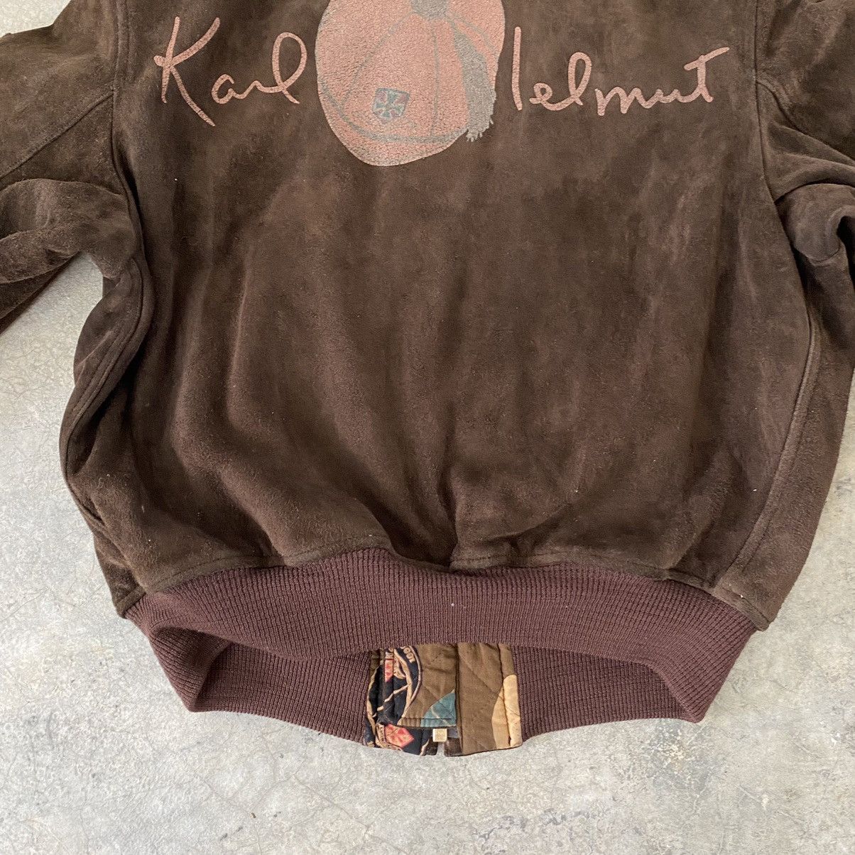 Karl Helmut × Vintage VTG Karl Helmut Cowhide Hand Painted Leather Bomber Jacket Size US M / EU 48-50 / 2 - 15 Thumbnail