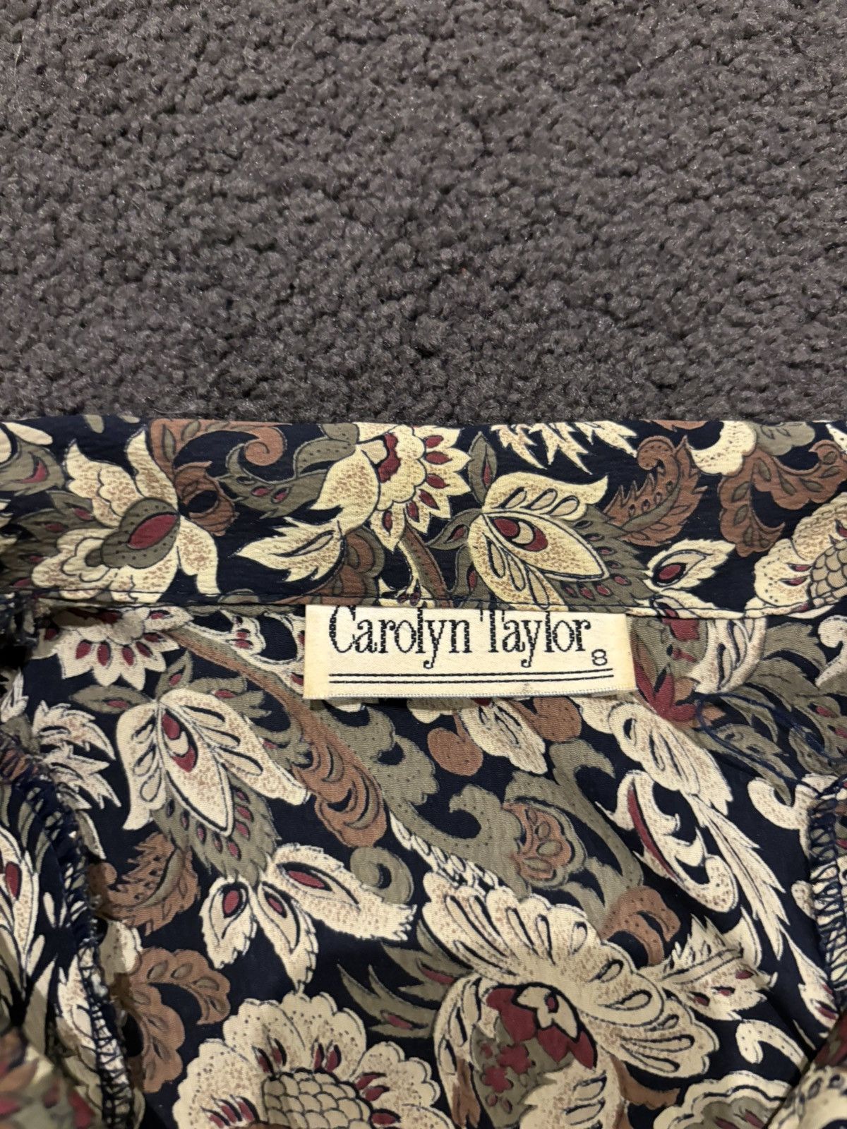 Vintage Vintage Patterned Blouse Autumn Colours Carolyn Taylor Size S / US 4 / IT 40 - 2 Thumbnail