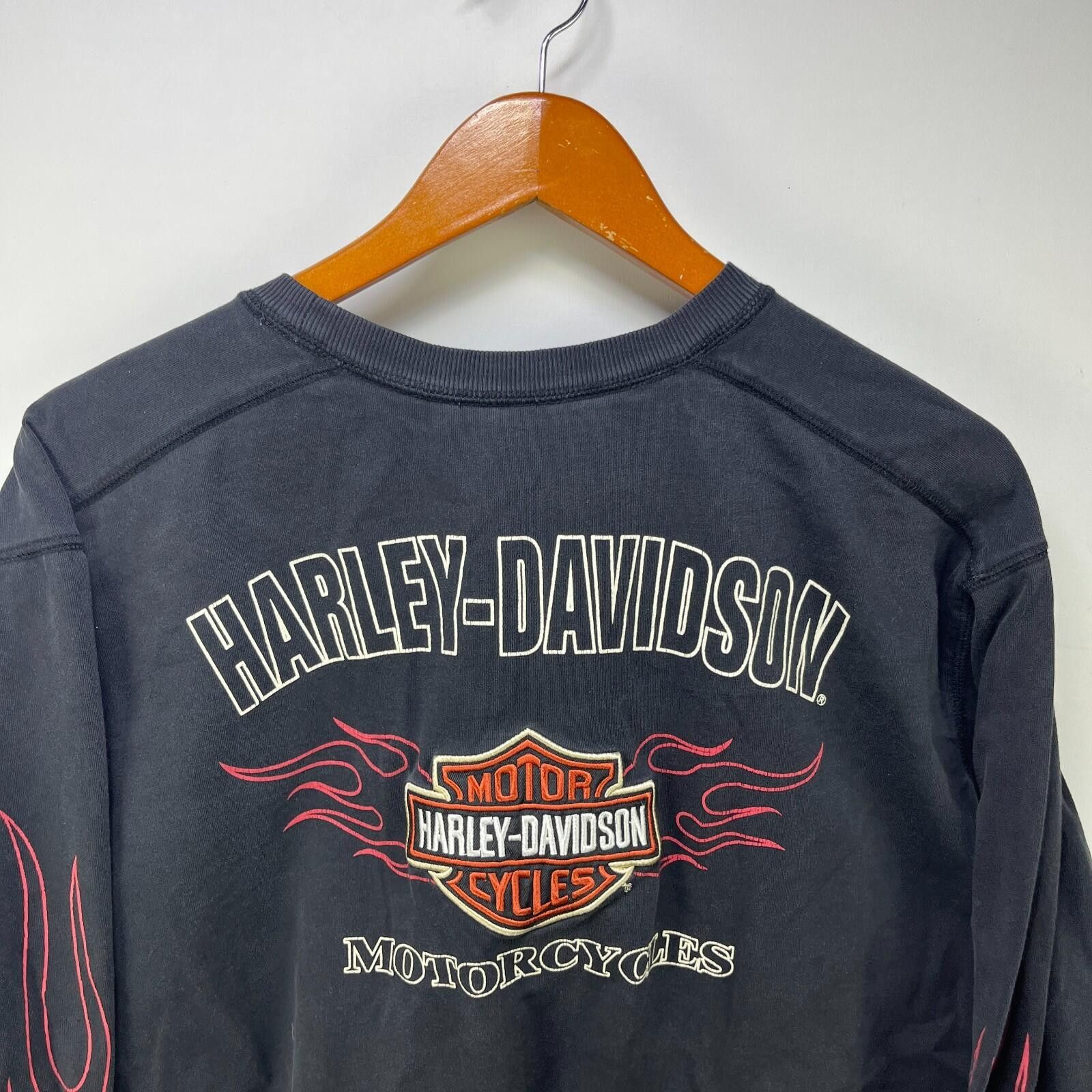 Harley Davidson Vintage Harley Davidson Flame Sleeve Long Sleeve 2XL Size US XXL / EU 58 / 5 - 2 Thumbnail