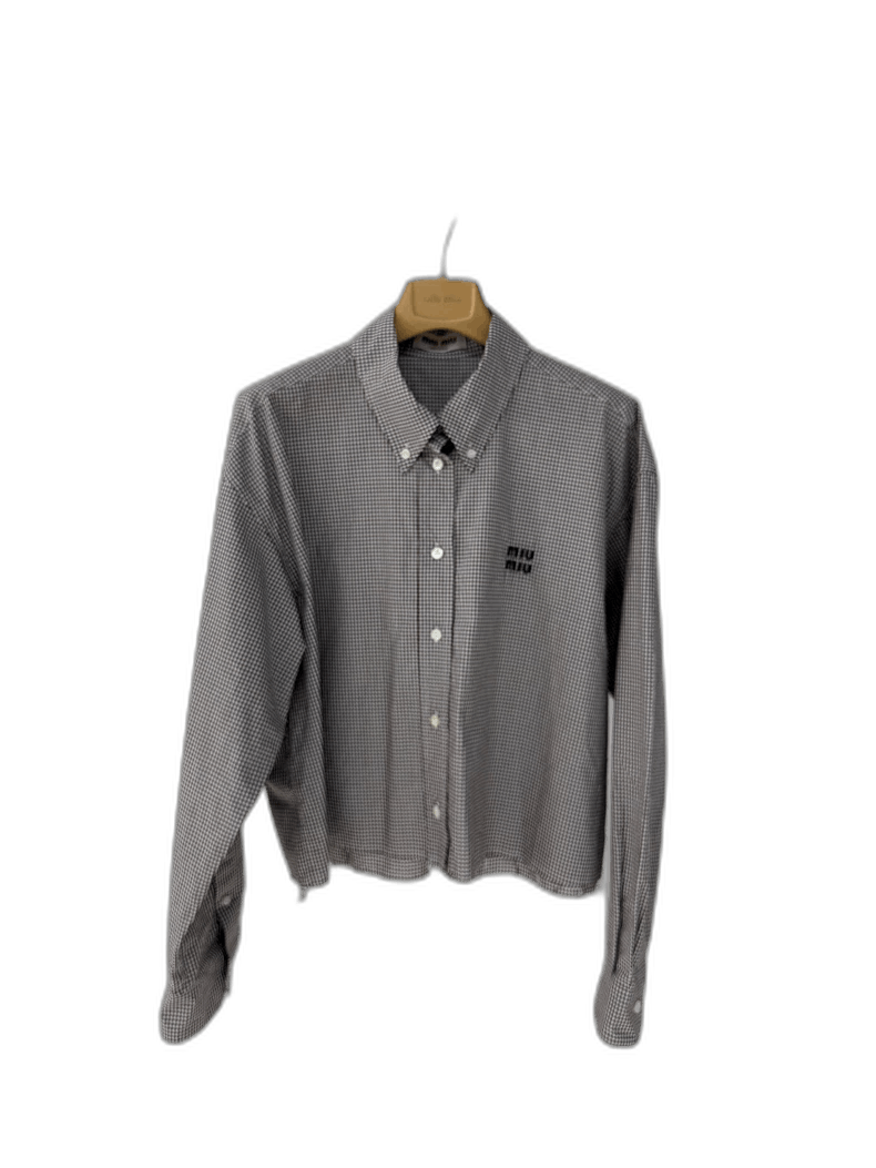 Miu Miu Miu Miu Checkered Logo Button-Up Shirt Size XL / US 12-14 / IT 48-50 - 1 Thumbnail