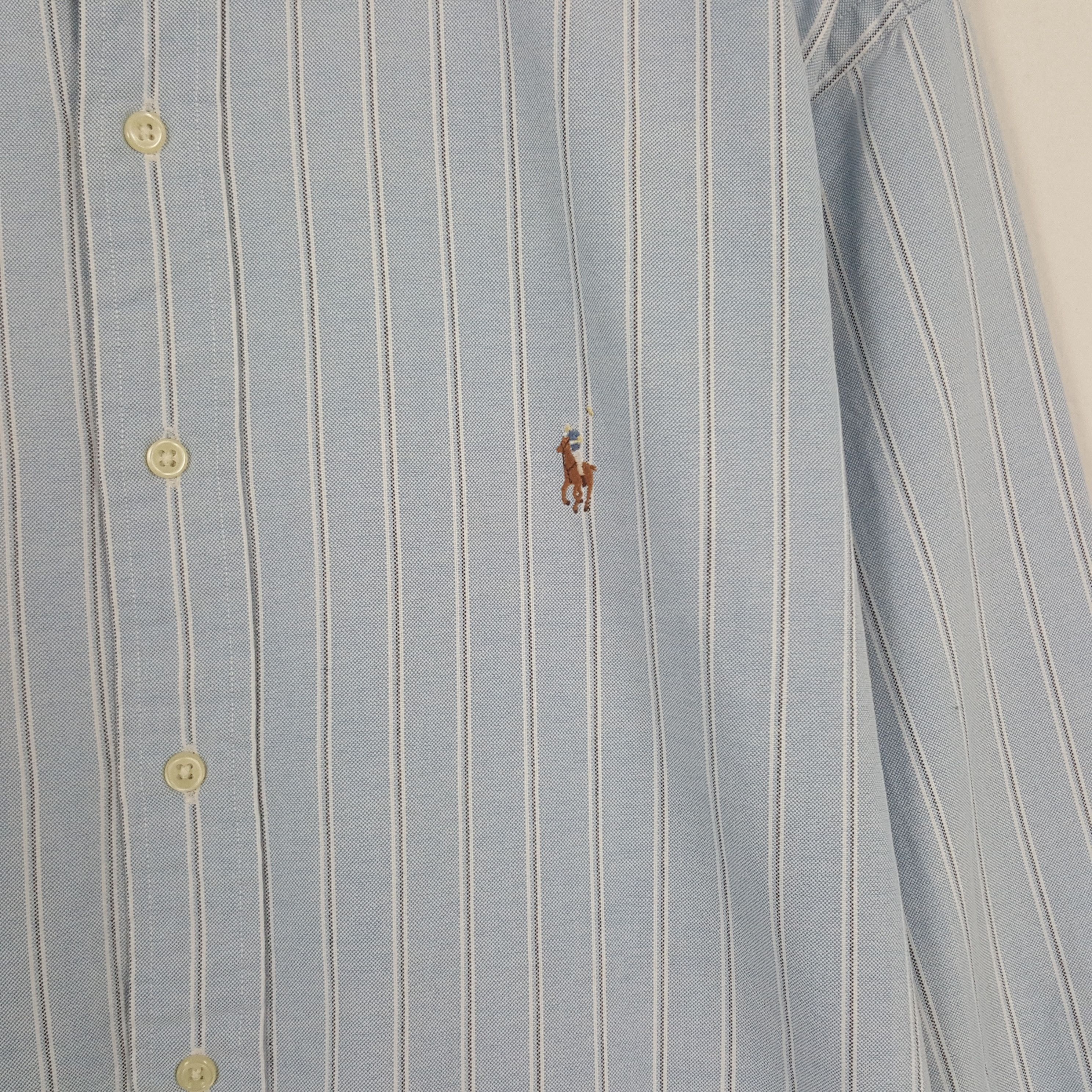 Ralph Lauren × Vintage Vintage Ralph Lauren Classic Fit Striped Button Up Shirt Size US M / EU 48-50 / 2 - 2 Thumbnail