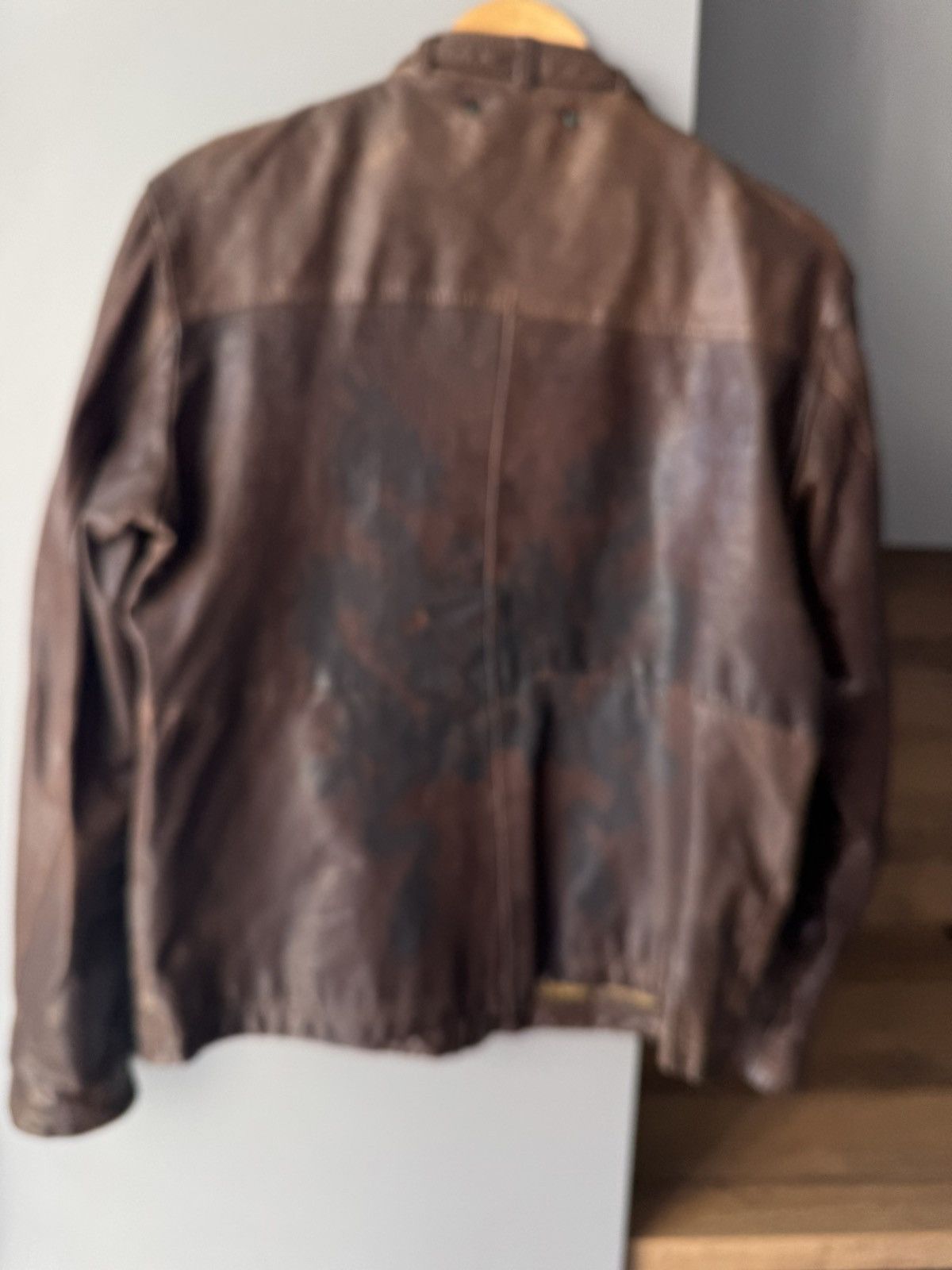 Hugo Boss × Vintage Rare Hugo Boss Goat Skin Shiny Dragon Print Leather Jacket Size US M / EU 48-50 / 2 - 8 Thumbnail
