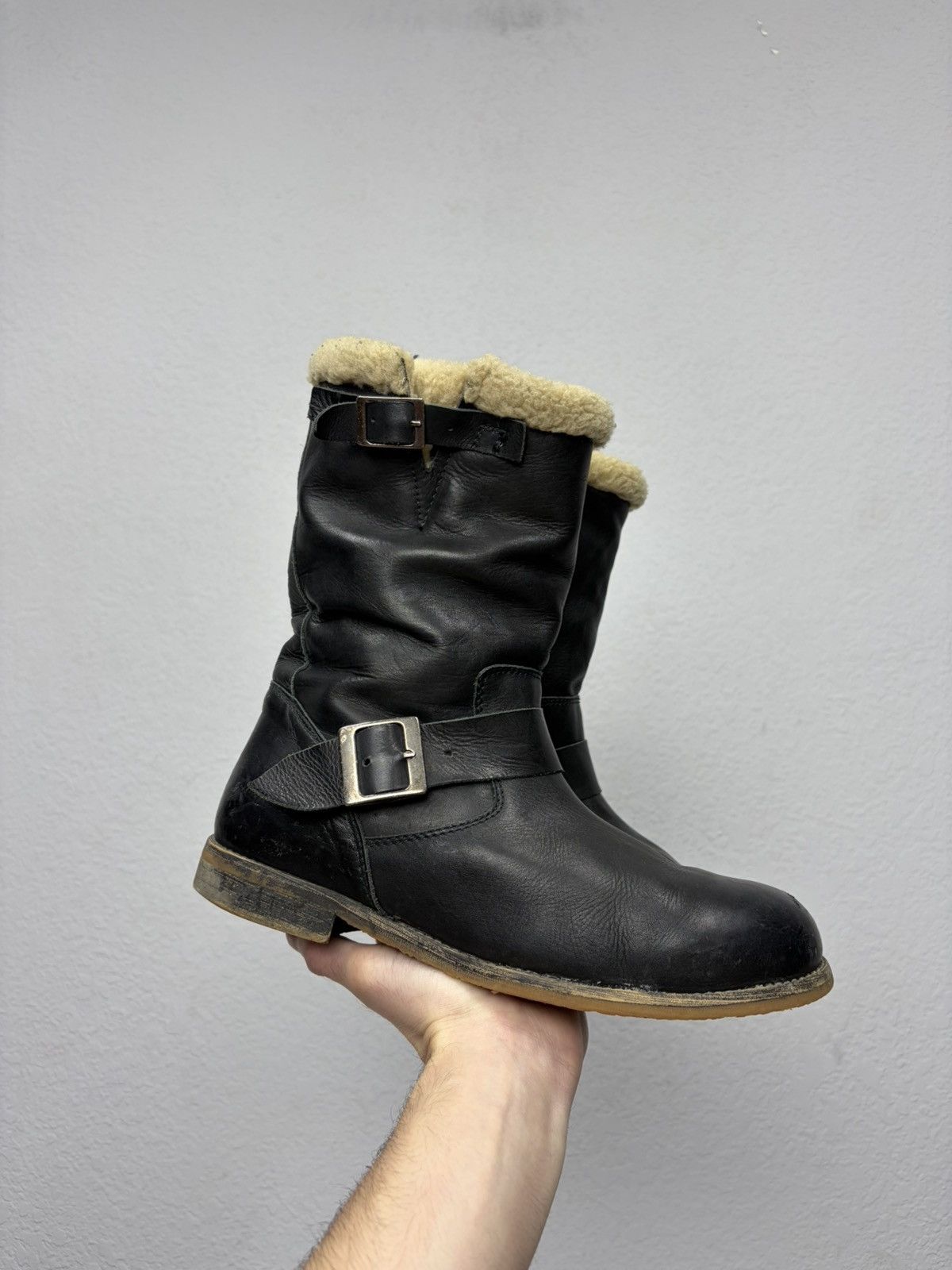 If Six Was Nine Artisan Black Harness High Guidi Vibe Leather Biker Boots Size US 8 / EU 41 - 4 Thumbnail