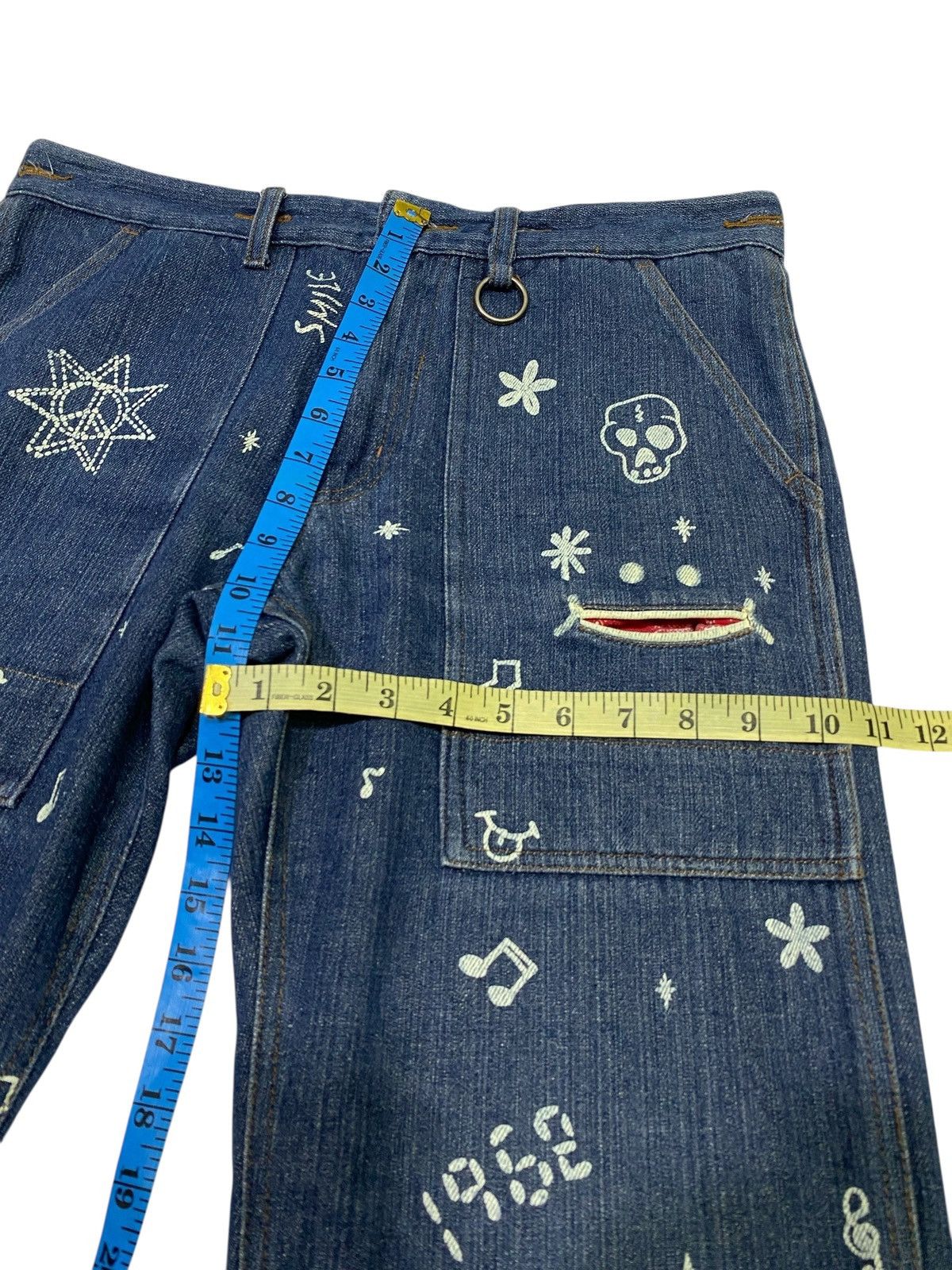 Japanese Brand Japanese Brand X Up Smile painted jeans Size US 34 / EU 50 - 15 Thumbnail