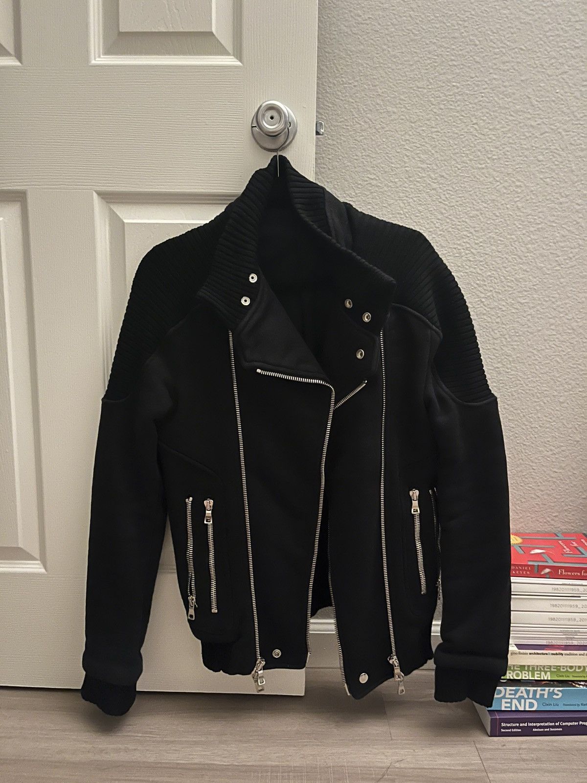 ジャケット・アウター Balmain homme 11AW Racoon Leather Jacket