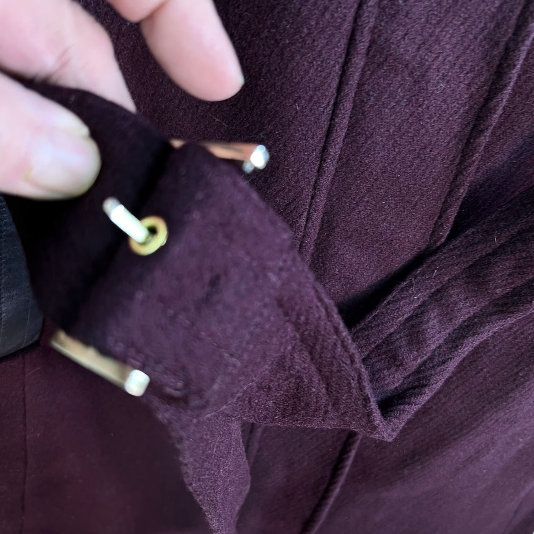 Cole Haan Cole Haan Pea Coat Wool Blend Leather Trim Burgandy Womens Size 10 Size L / US 10 / IT 46 - 5 Thumbnail