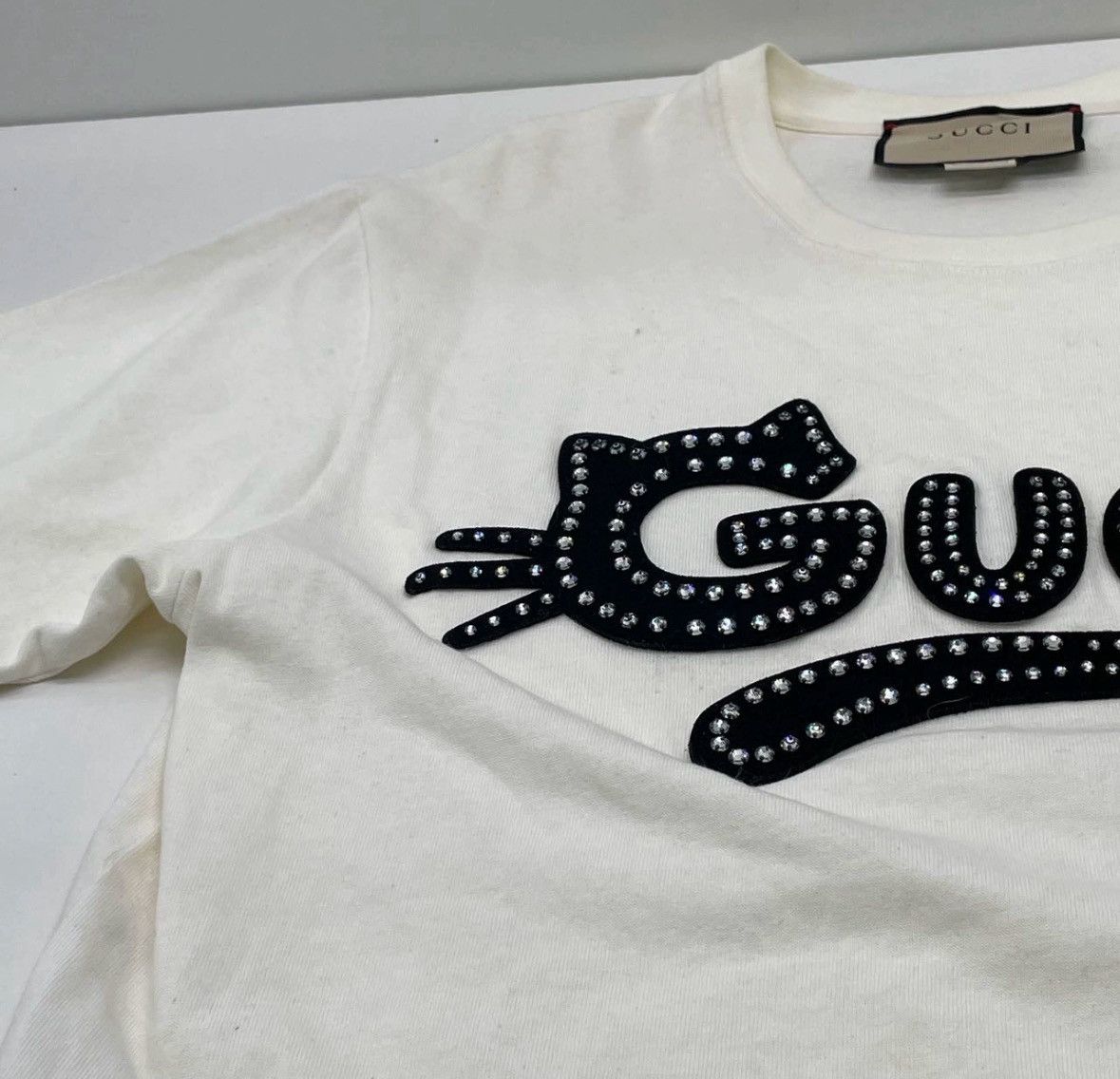Gucci Gucci Rhinestone cat letter logo short sleeves 2503-Nextarr Size US XS / EU 42 / 0 - 4 Thumbnail