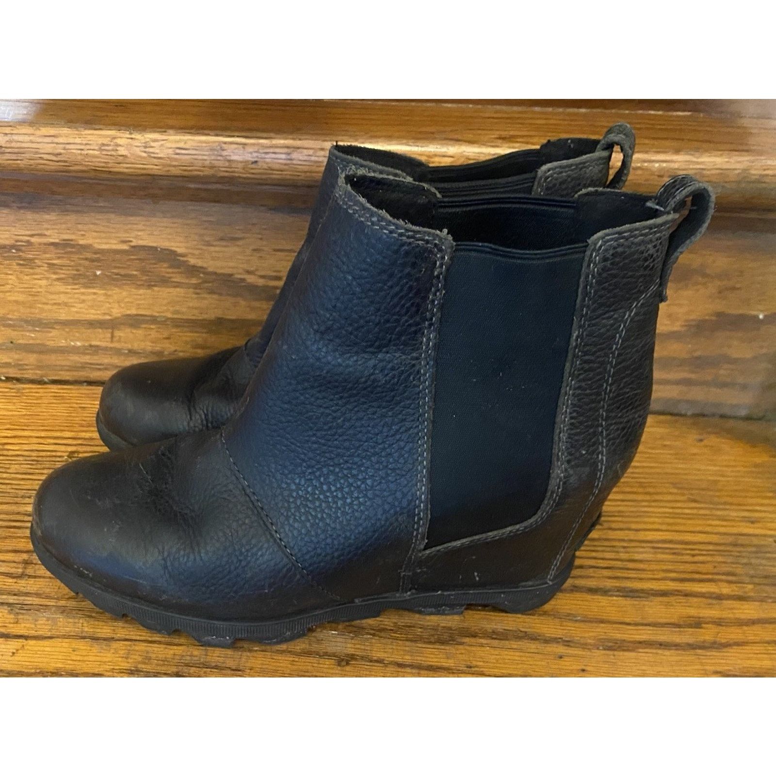 SOREL Sorel Boots Womens 9 Joan of Arctic II Black Leather Wedge Size US 9 / IT 39 - 3 Thumbnail
