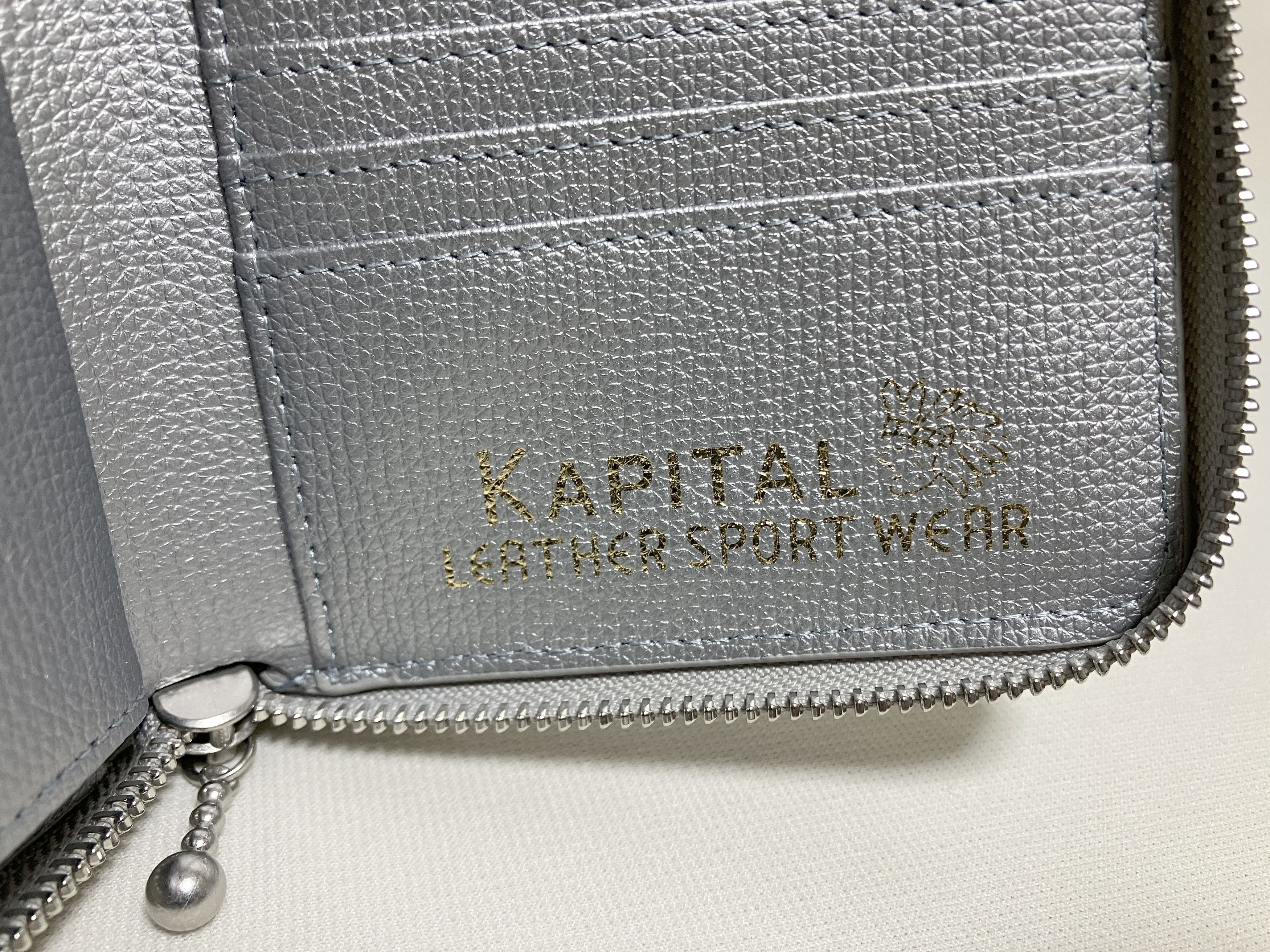 Kapital Kapital THUMBS UP BONE HAND ZIP leather wallet silver Size ONE SIZE - 4 Thumbnail