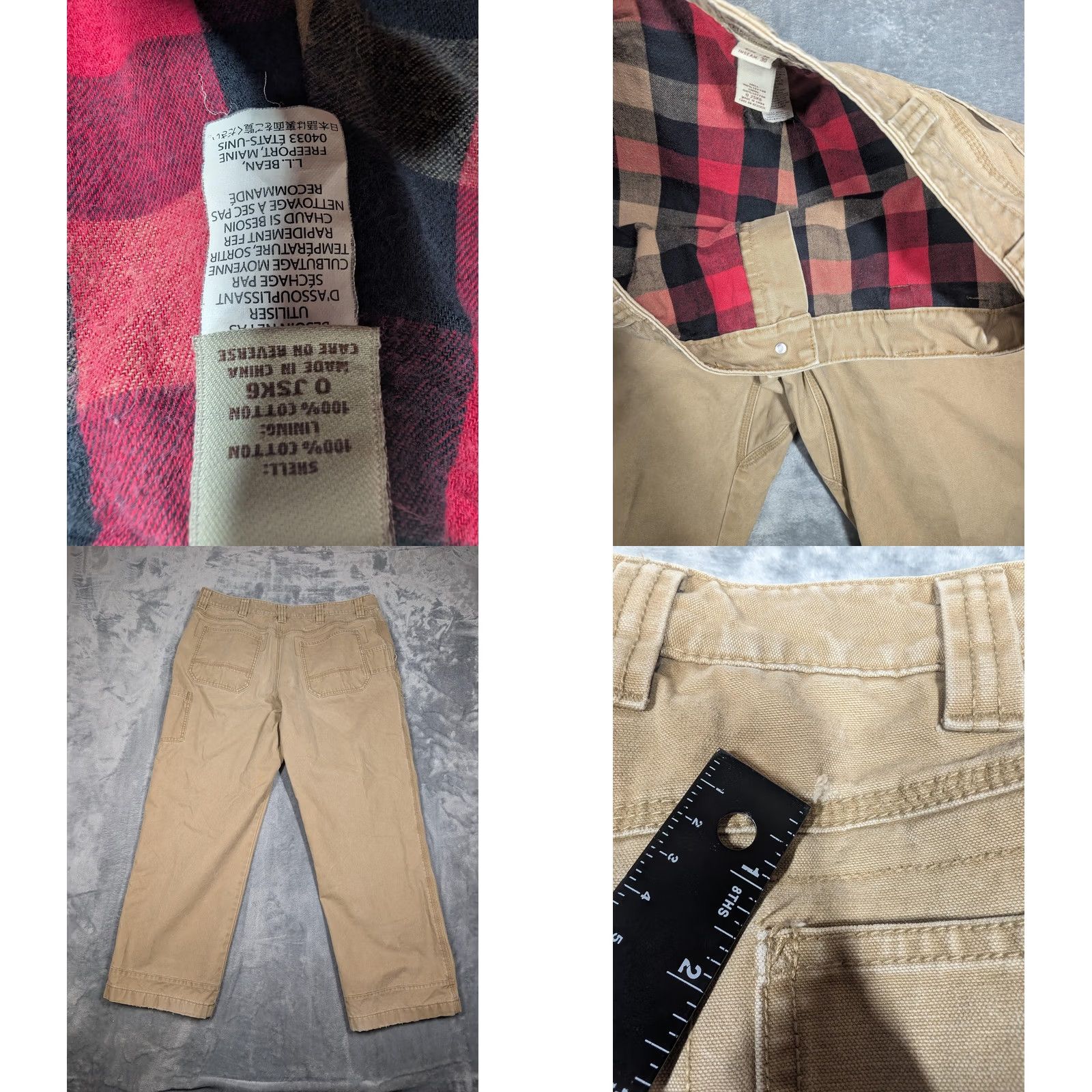 Vintage L.L. Bean Pants Mens 38x30 Beige Katahdin Iron Works Flannel Lined Carpenter Pants Mens 38x30 Beige Flannel Lined Carpenter Workwear Winter Vintage? Size US 38 / EU 54 - 8 Thumbnail