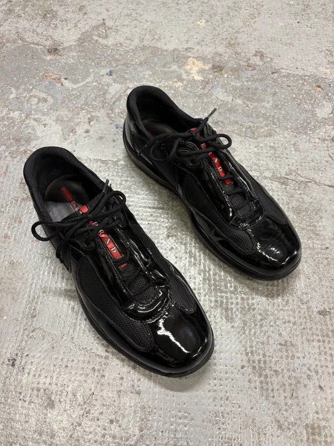Prada 2000s Prada America’s Cups Black Satin Sneakers Size US 8 / EU 41 - 4 Thumbnail