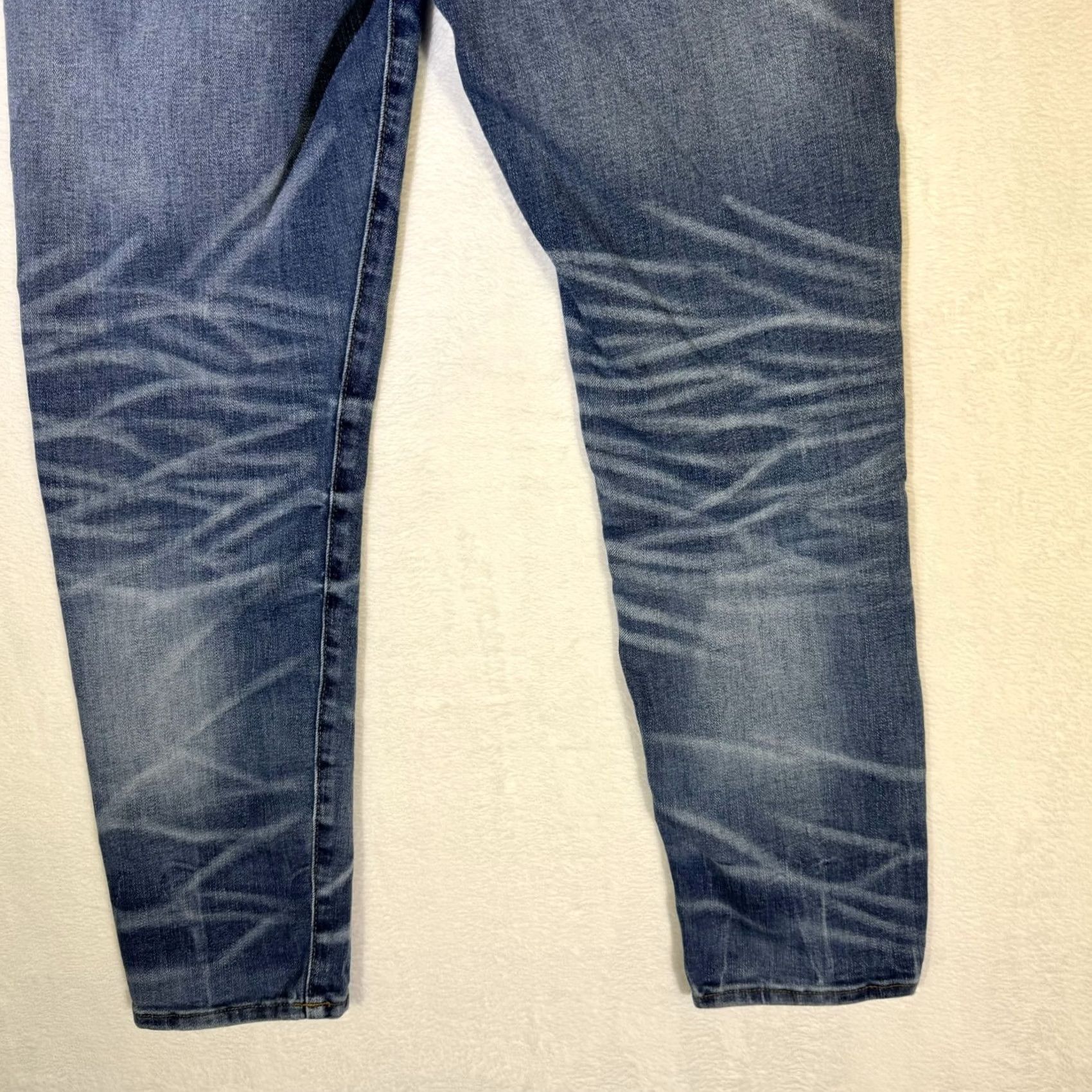 American Eagle Outfitters American Eagle Outfitters Jeans Women Whiskered Stretch 29 X 30 Blue Denim Skinny Leg, Regular, Medium Wash, 5-Pocket, Button Zip, Excellent Size 29" - 6 Thumbnail