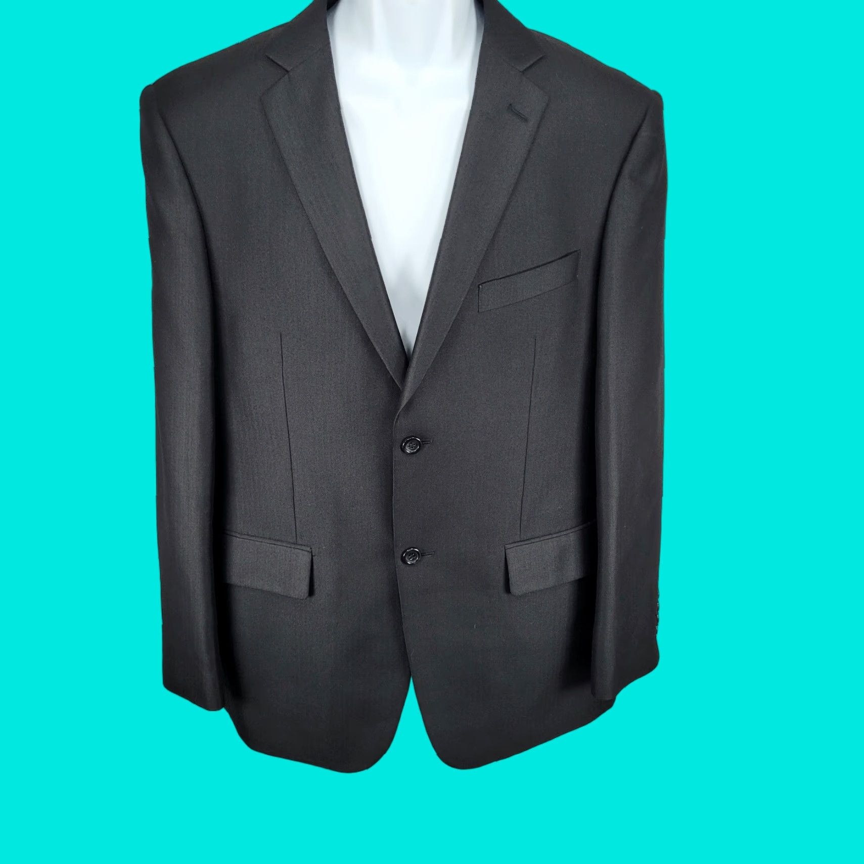 Dolce Vita Dolce Vita Blazer Men 2 Button Notch Double Vented Black 40R Blazer Sport Coat Regular Fit Size 40R - 1 Thumbnail