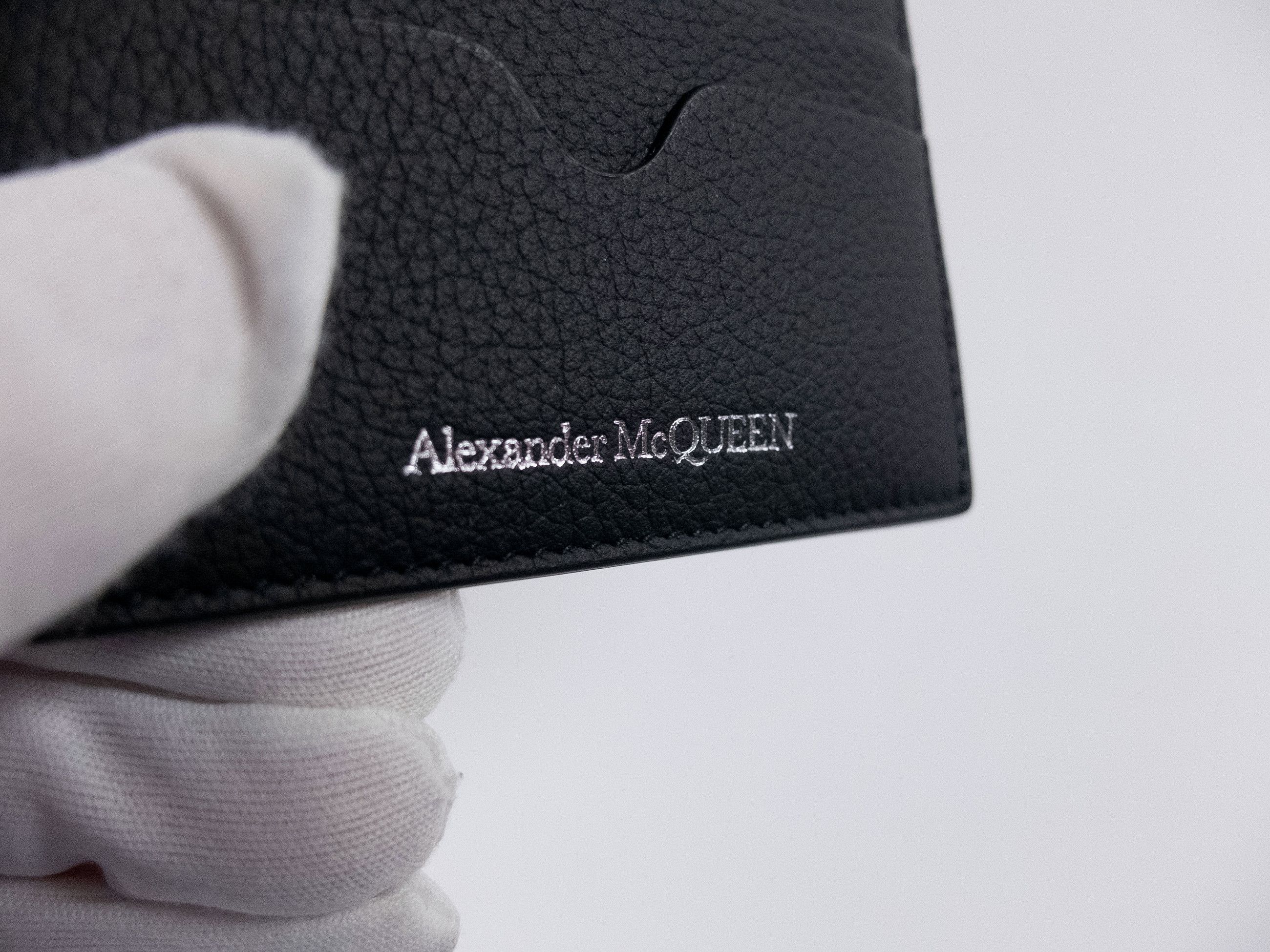 Alexander McQueen ALEXANDER MCQUEEN black classic leather card holder q Size ONE SIZE - 4 Thumbnail