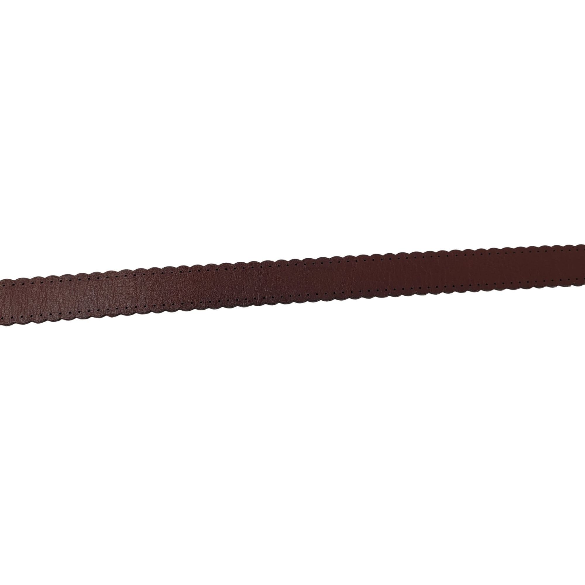 Fossil Vintage Fossil Womens Brown Leather Belt L Scalloped Perfora Size ONE SIZE - 13 Thumbnail