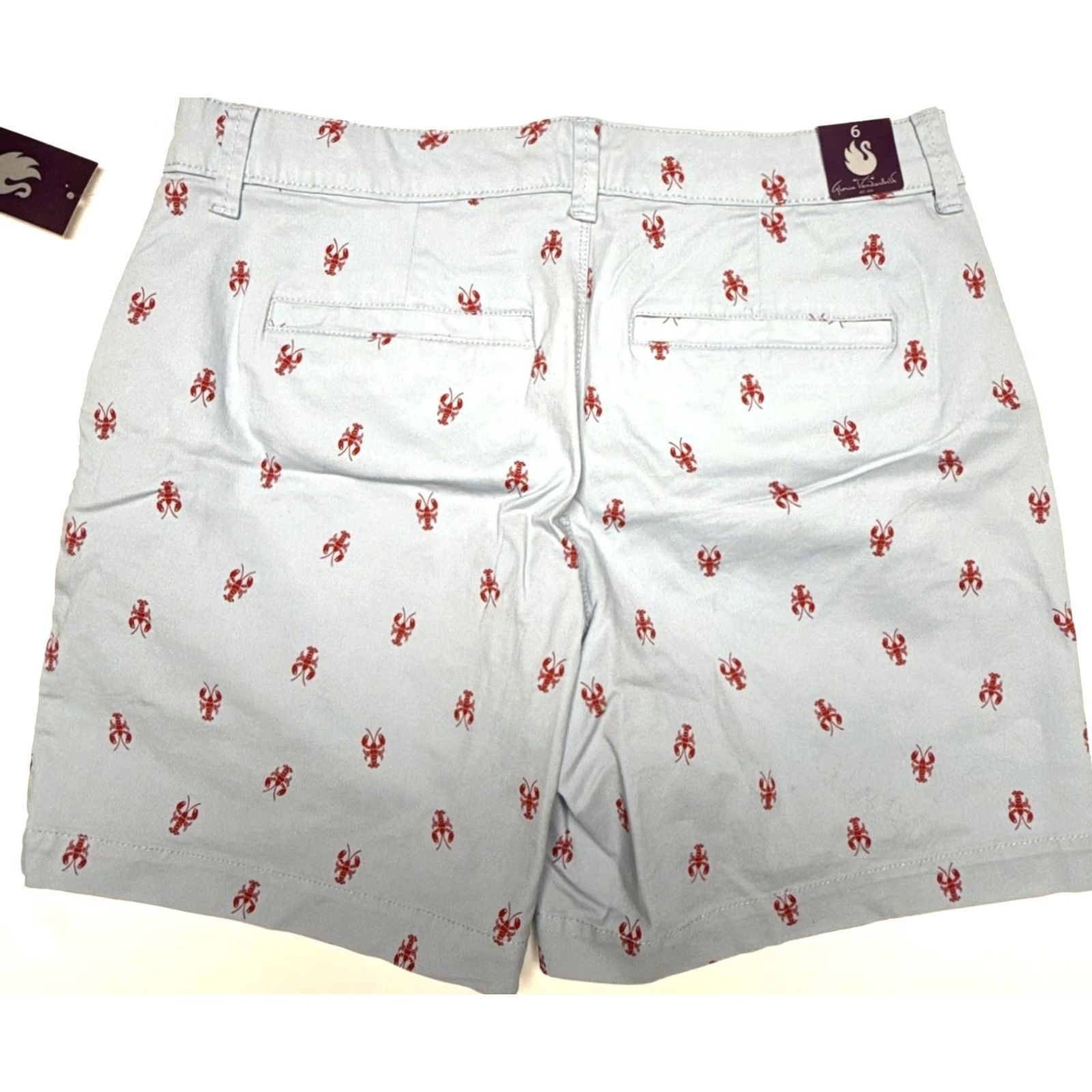 Gloria Vanderbilt Gloria Vanderbilt Nimah Lobsters Women’s Shorts Sz 6 Blue Red Size 28" / US 6 / IT 42 - 4 Thumbnail