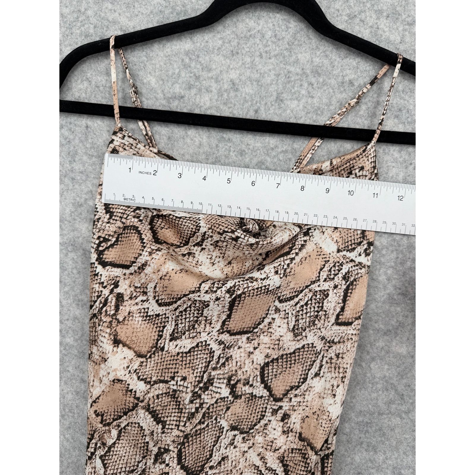 ASTR The Label NWT ASTR the Label Cowl Strappy Dress Python Asymmetrical Size L / US 10 / IT 46 - 9 Thumbnail