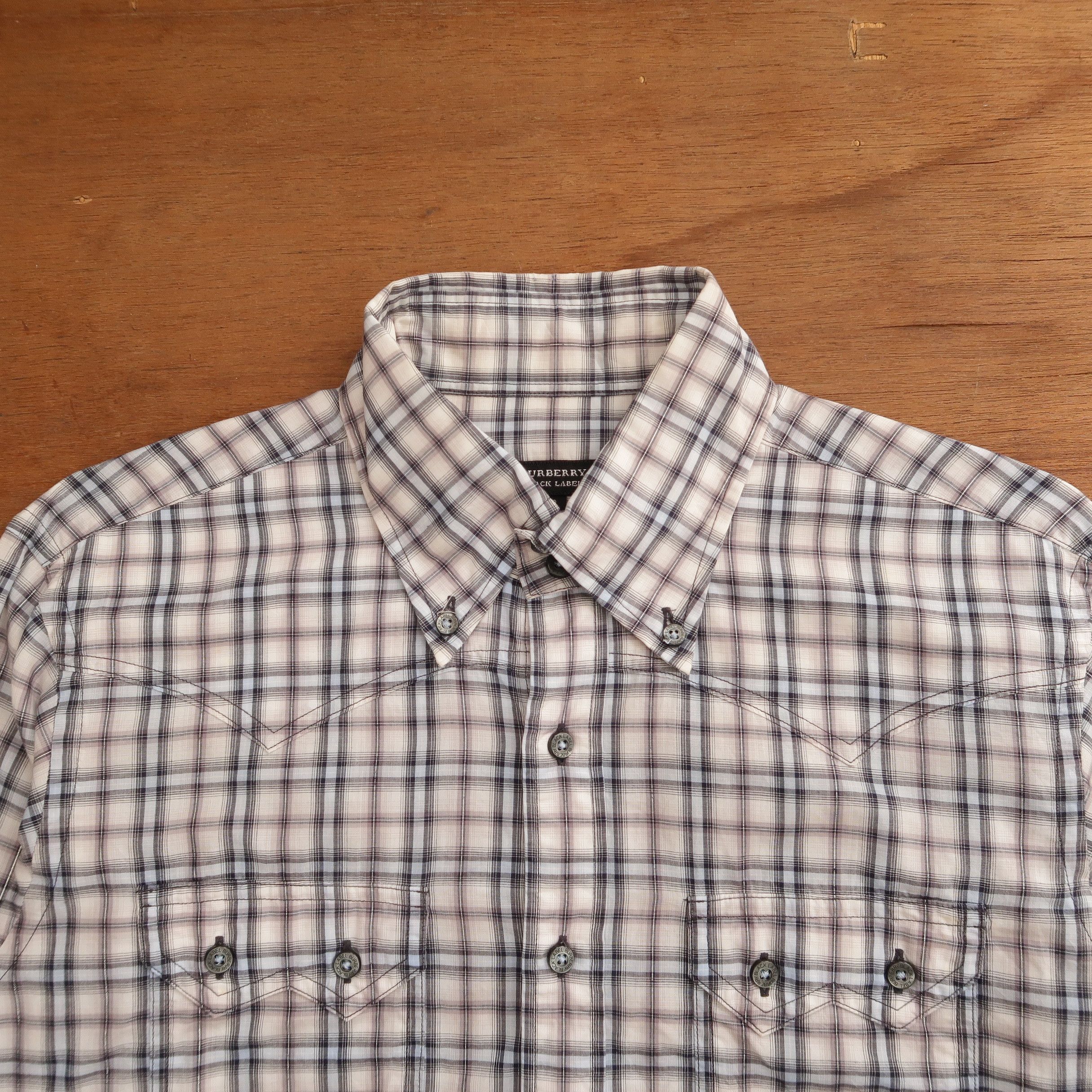Burberry Vintage Burberry Black Label Luxury Plaid Western Shirt Size US S / EU 44-46 / 1 - 3 Thumbnail