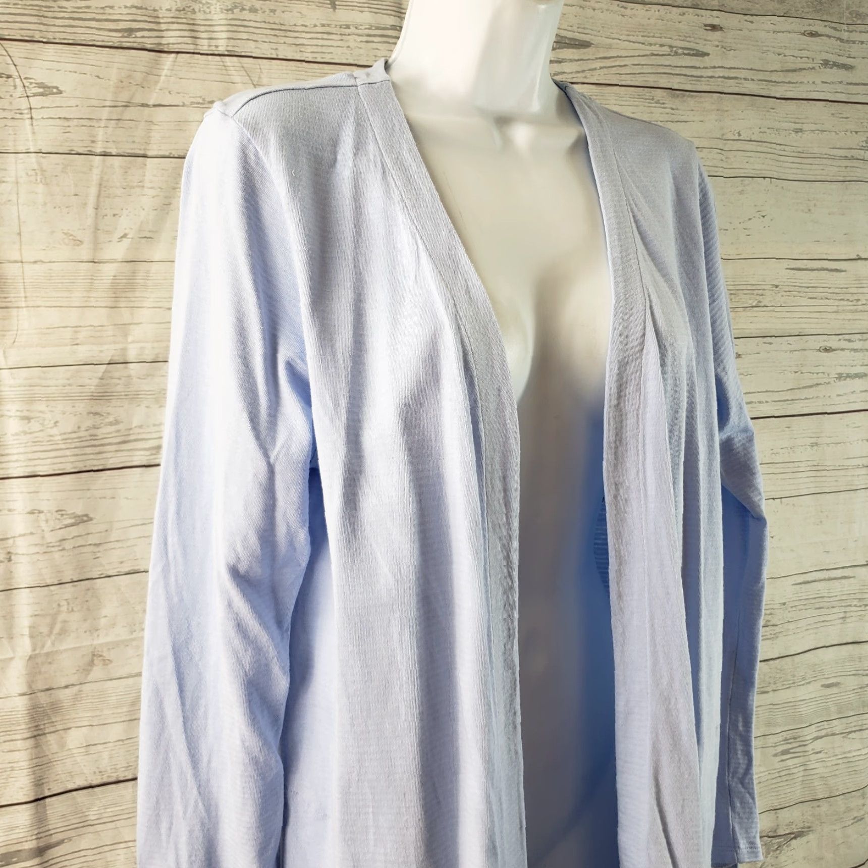 J. Jill J. Jill Cardigan Womens Medium Blue Cotton Open Front Pockets Long Sleeve sweater Size M / US 6-8 / IT 42-44 - 2 Thumbnail