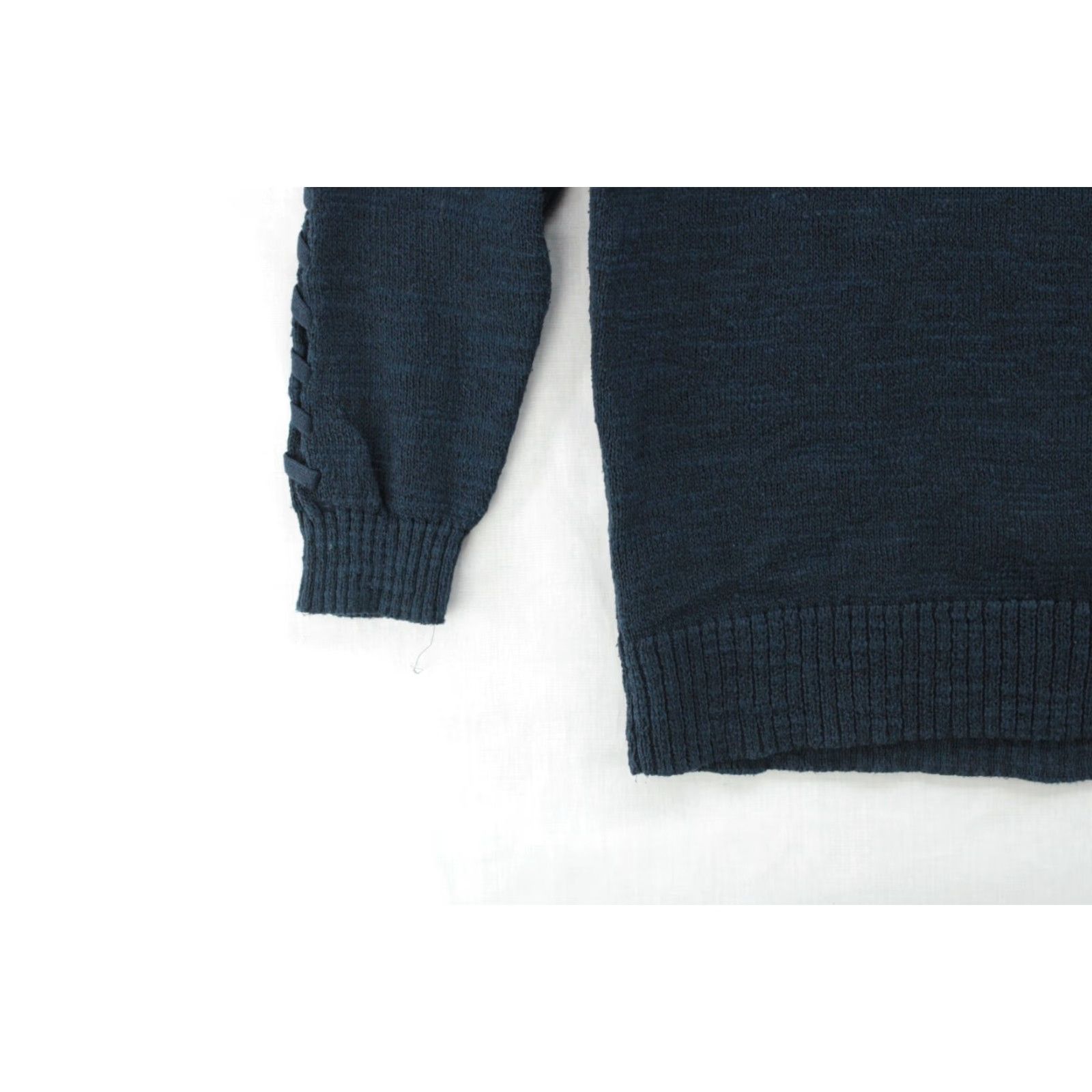 Torrid Torrid Women's Sweater Lace-Up Sleeve Blue Round-Neck Knit Pullover Size 2 Boho Modern Classic Womens Size XS / US 0-2 / IT 36-38 - 3 Thumbnail