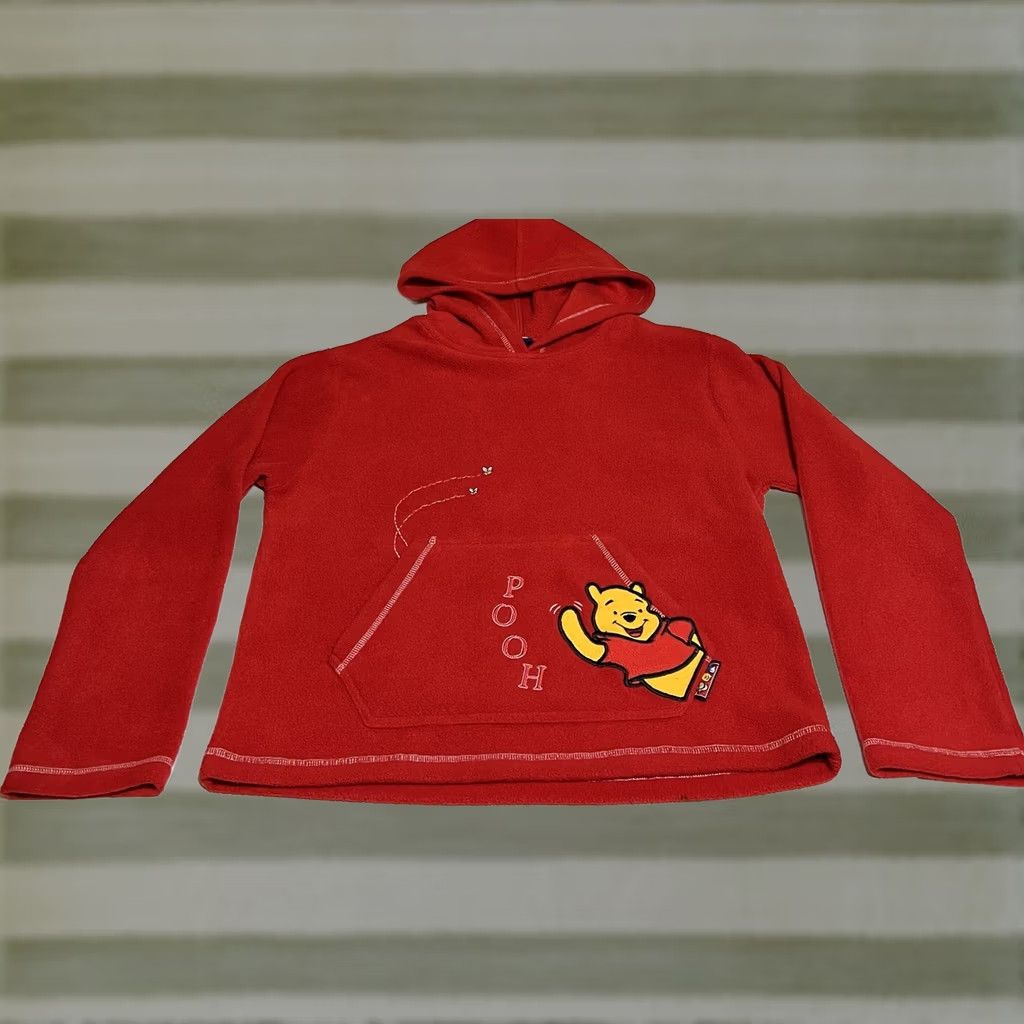 Disney Disney Winnie The Pooh 100 Acre Collection Hoodie Women M Red Fleece Pullover Logo Cartoon Pooh Size M / US 6-8 / IT 42-44 - 1 Thumbnail