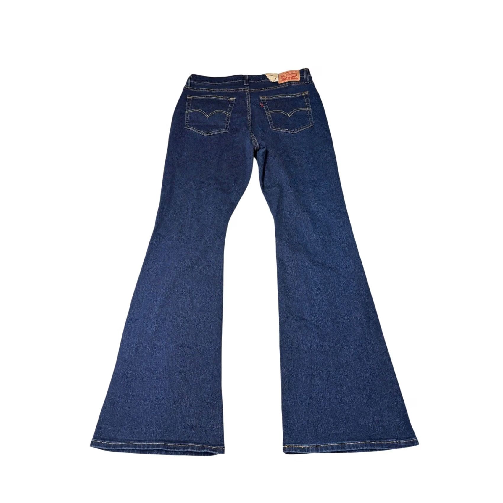 Levi's Levis 726 High Rise Flare Jeans Womens W32 L32 Dark Wash Blue Denim NWT Size 24" / US 00 / IT 34 - 6 Thumbnail