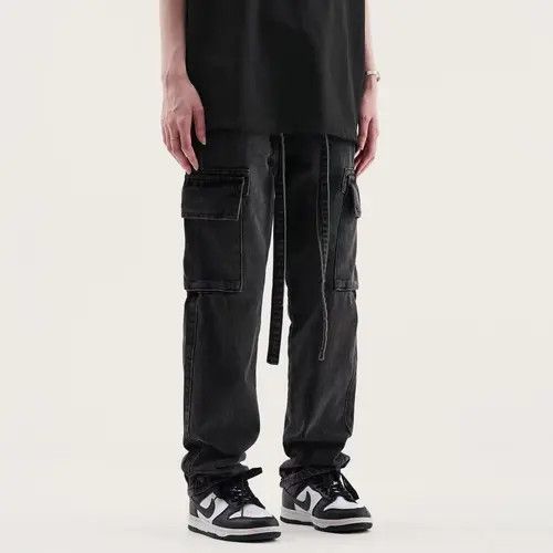 image of Vintage Multi-Pocket Cargo Jeans in Black, Men's (Size 32)