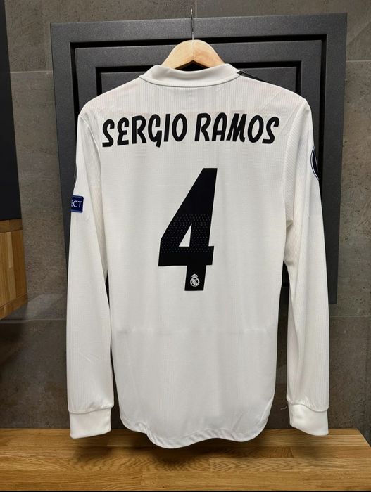 Adidas Real Madrid 2018-2019 home longsleeve Ramos authentic kit | Grailed