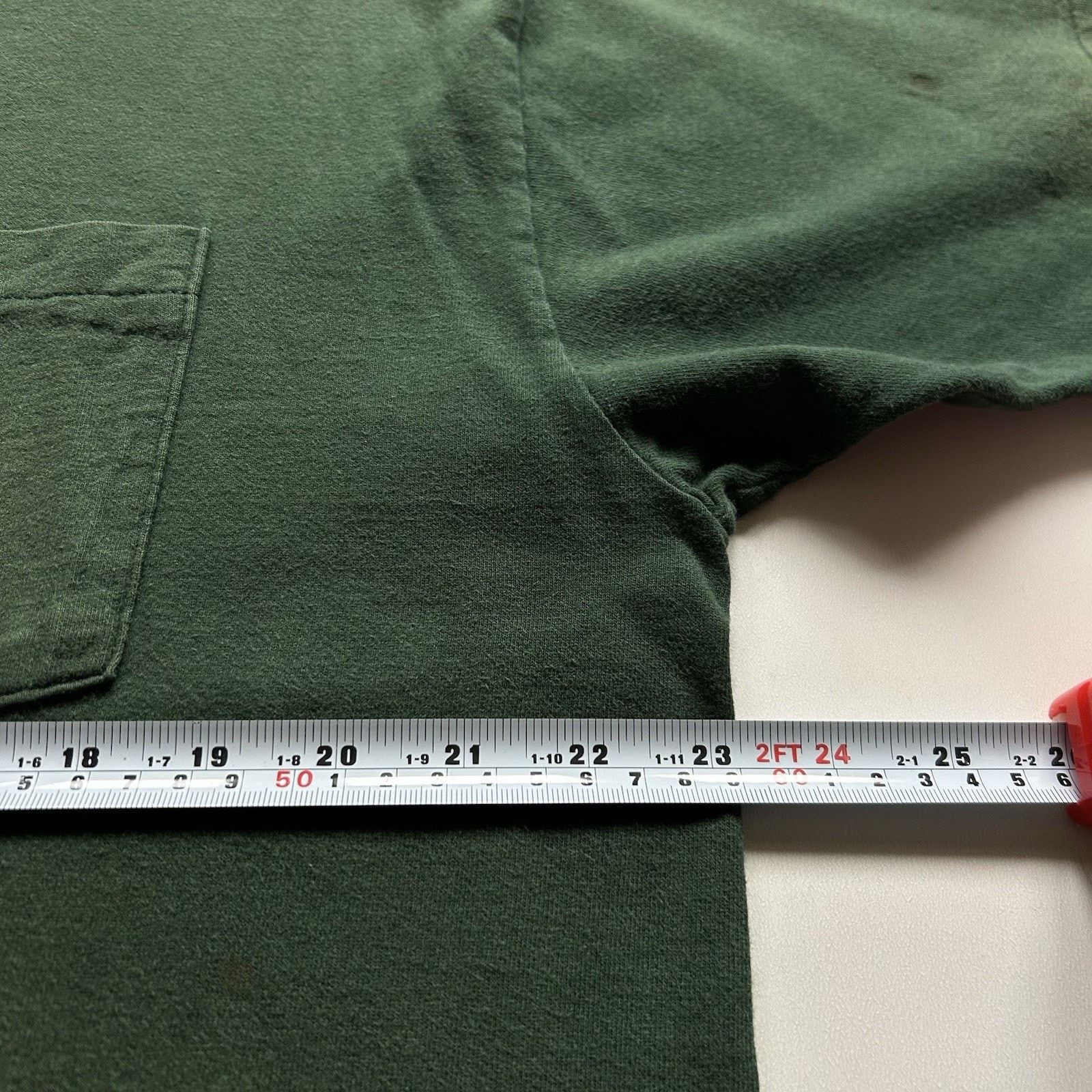 Vintage Vintage Sun Faded Green Blank Pocket T-Shirt XL 90s BVD Rare Size US XL / EU 56 / 4 - 10 Thumbnail