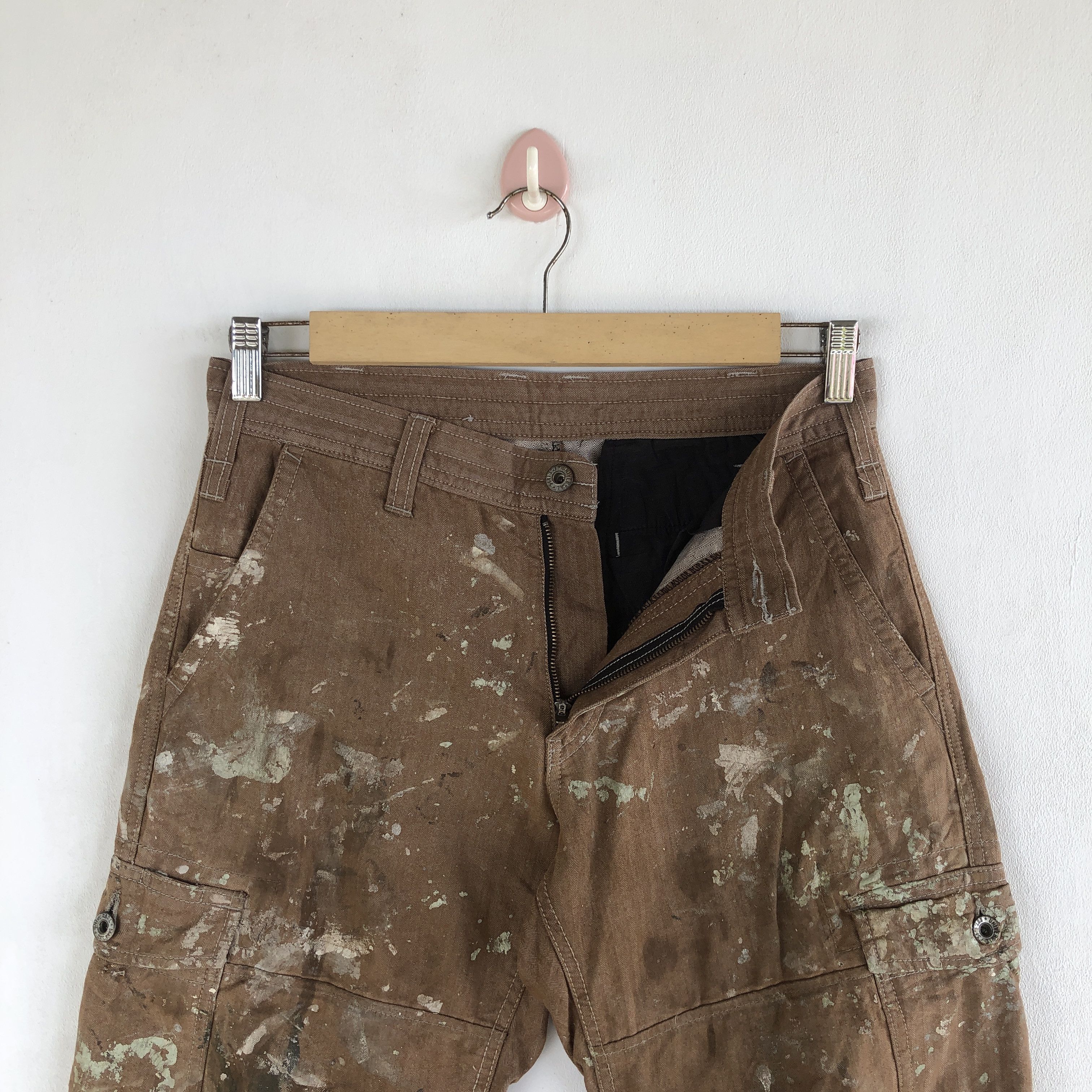 Japanese Brand Japanese Cargo Pants Paint Splatter Multi Pocket Trousers Size US 28 / EU 44 - 5 Thumbnail