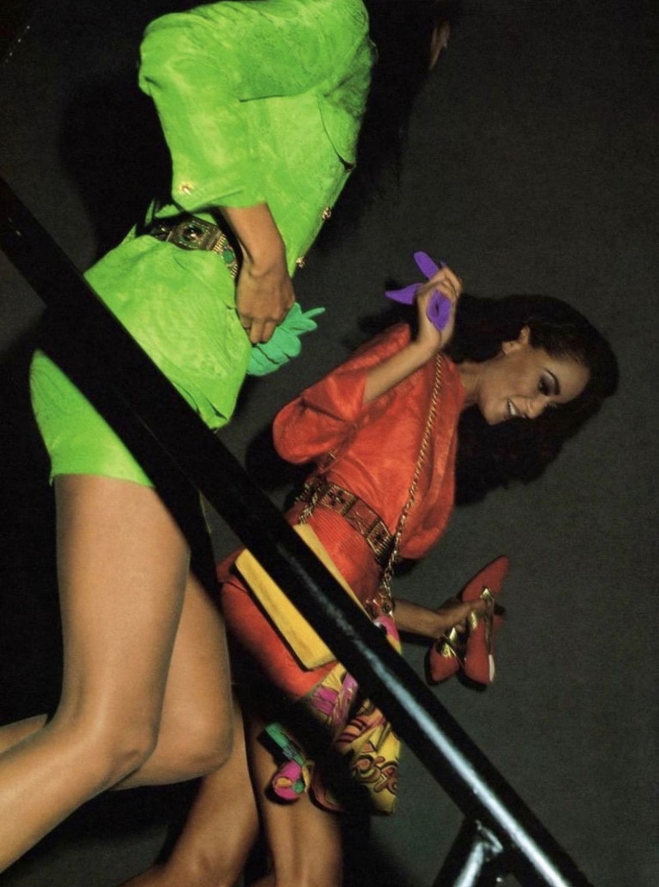 Versace S/S 1991 Orange silk paisley print blazer and skirt set Size M / US 6-8 / IT 42-44 - 9 Thumbnail