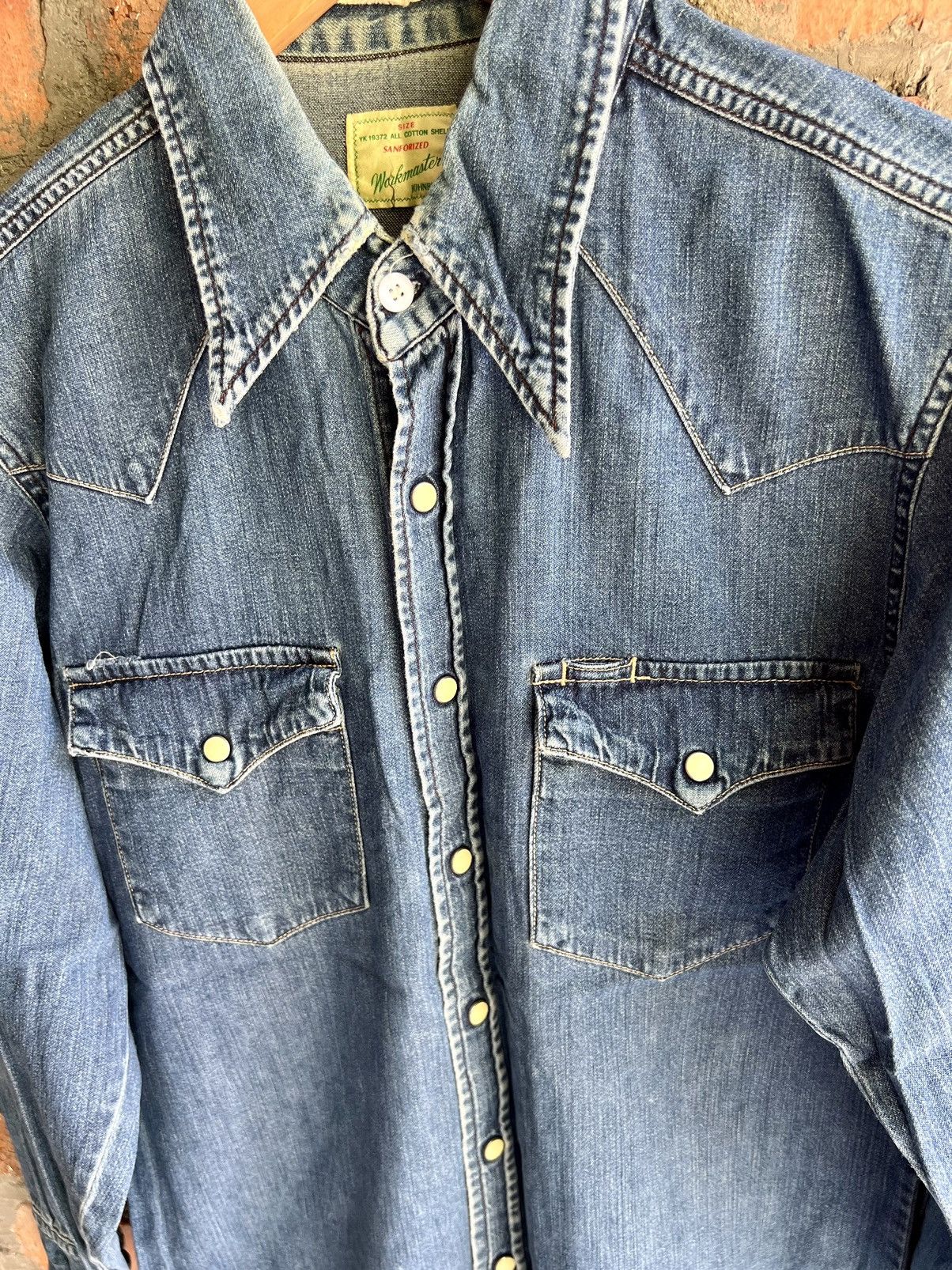 Japanese Brand Vtg John Bull ‘Work Master’ Snap Button Denim Shirts Size US M / EU 48-50 / 2 - 2 Thumbnail