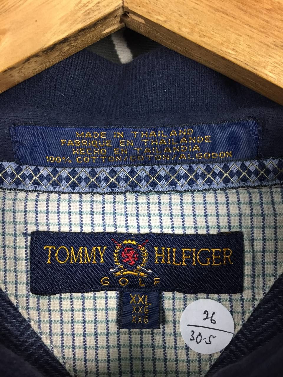 Tommy Hilfiger Vtg Tommy Hilfiger Golf Crest Logo Patterned Polo Shirt Size US XXL / EU 58 / 5 - 7 Thumbnail