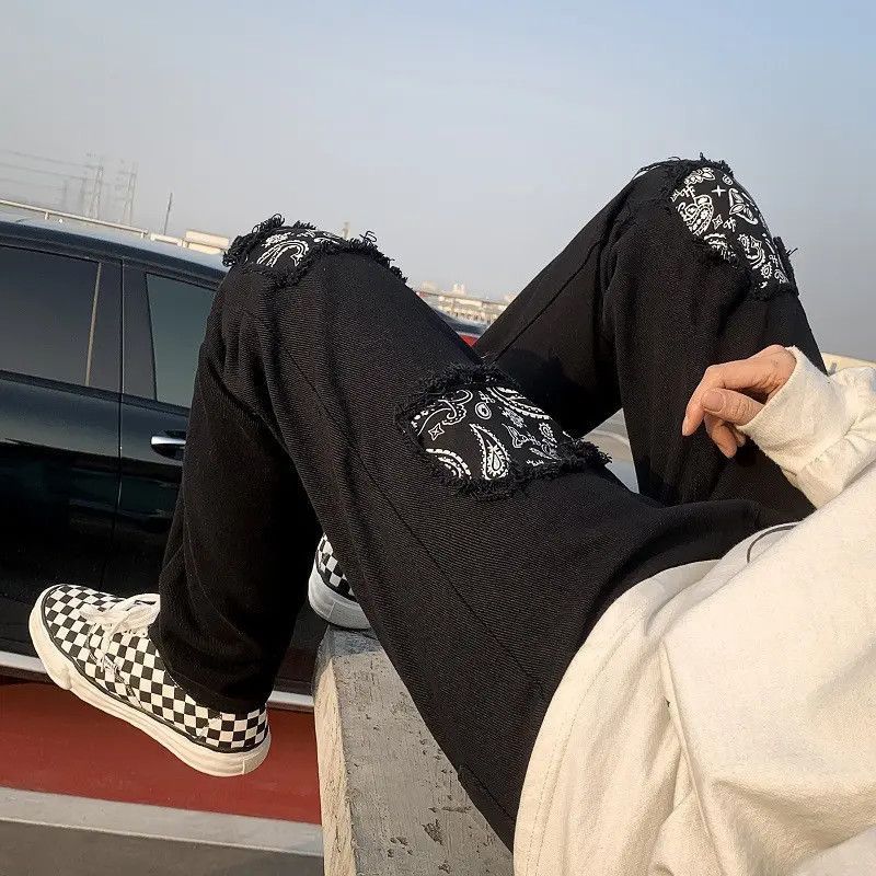 Japanese Brand Black ripped high street jeans Size US 32 / EU 48 - 4 Thumbnail