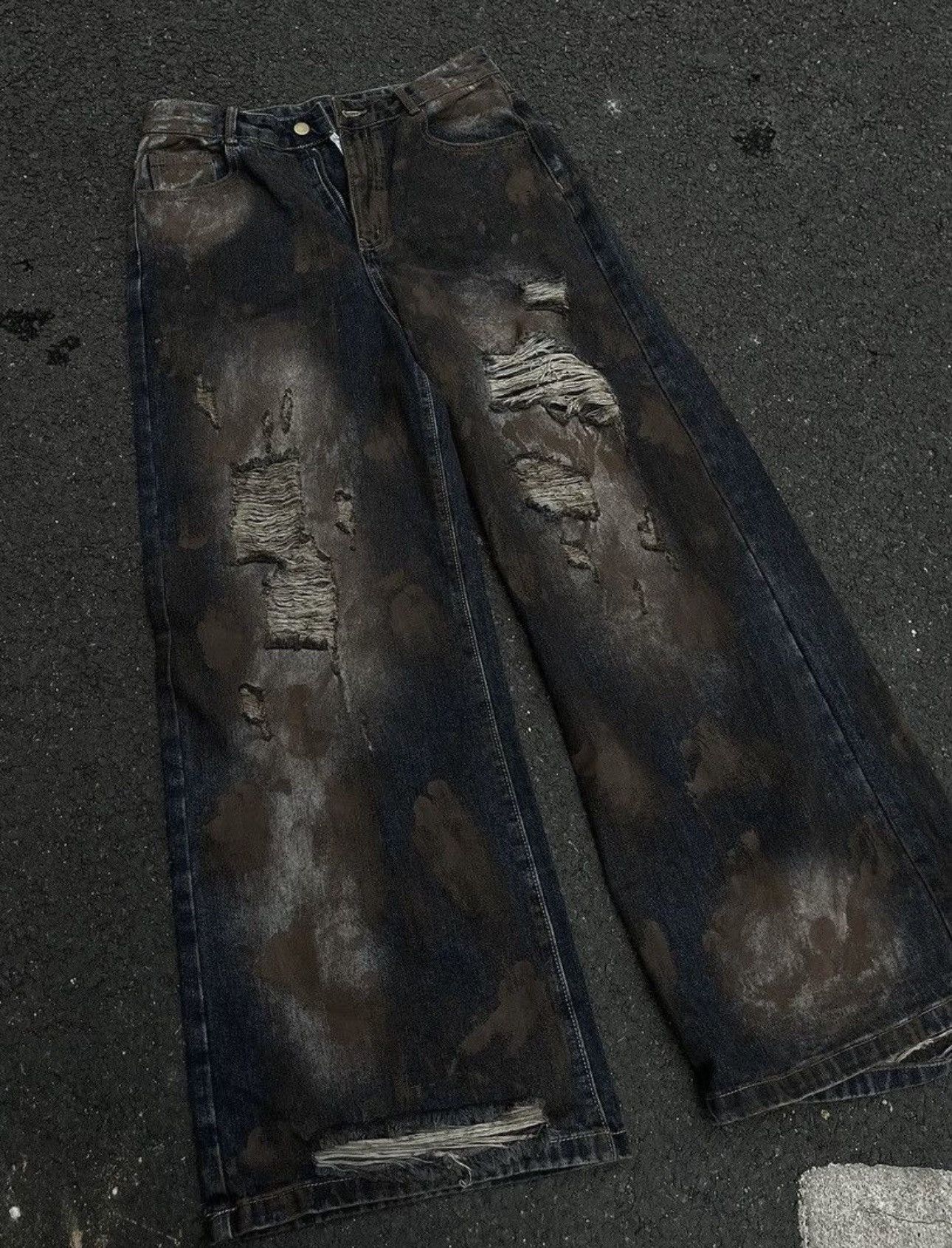 Japanese Brand Avant Garde Distressed Y2k Dirty Skater Jeans Size US 32 / EU 48 - 7 Thumbnail